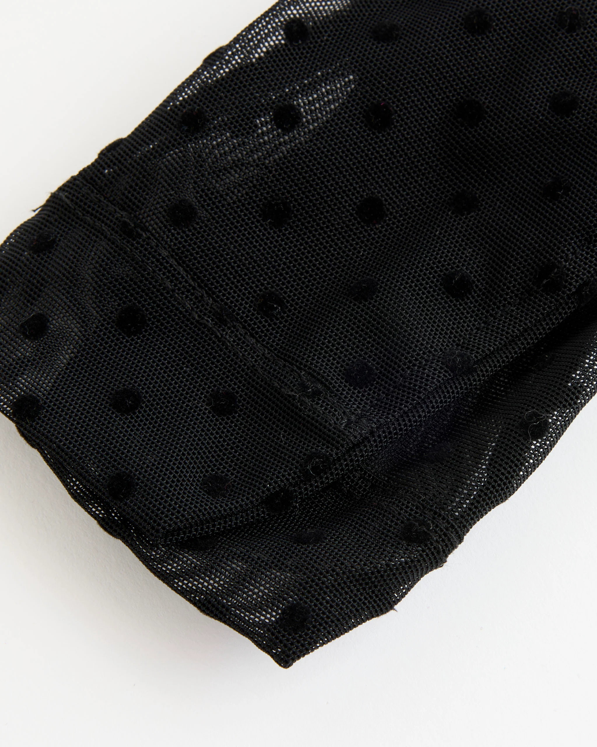 Velvet Dots Mesh Socks in Black - Image 2