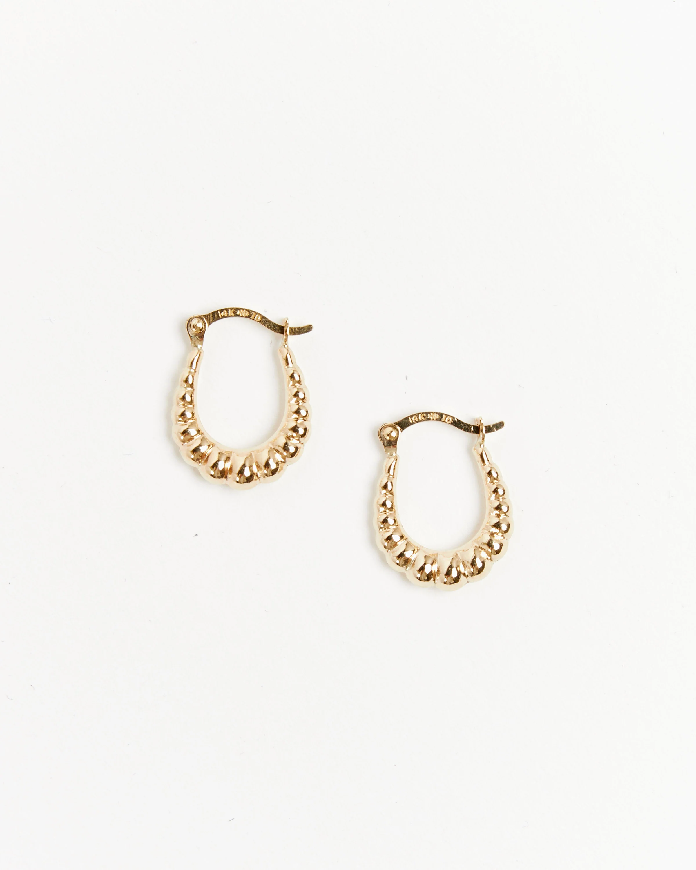 Mini Bubble Hoop Earrings in 14k Yellow Gold