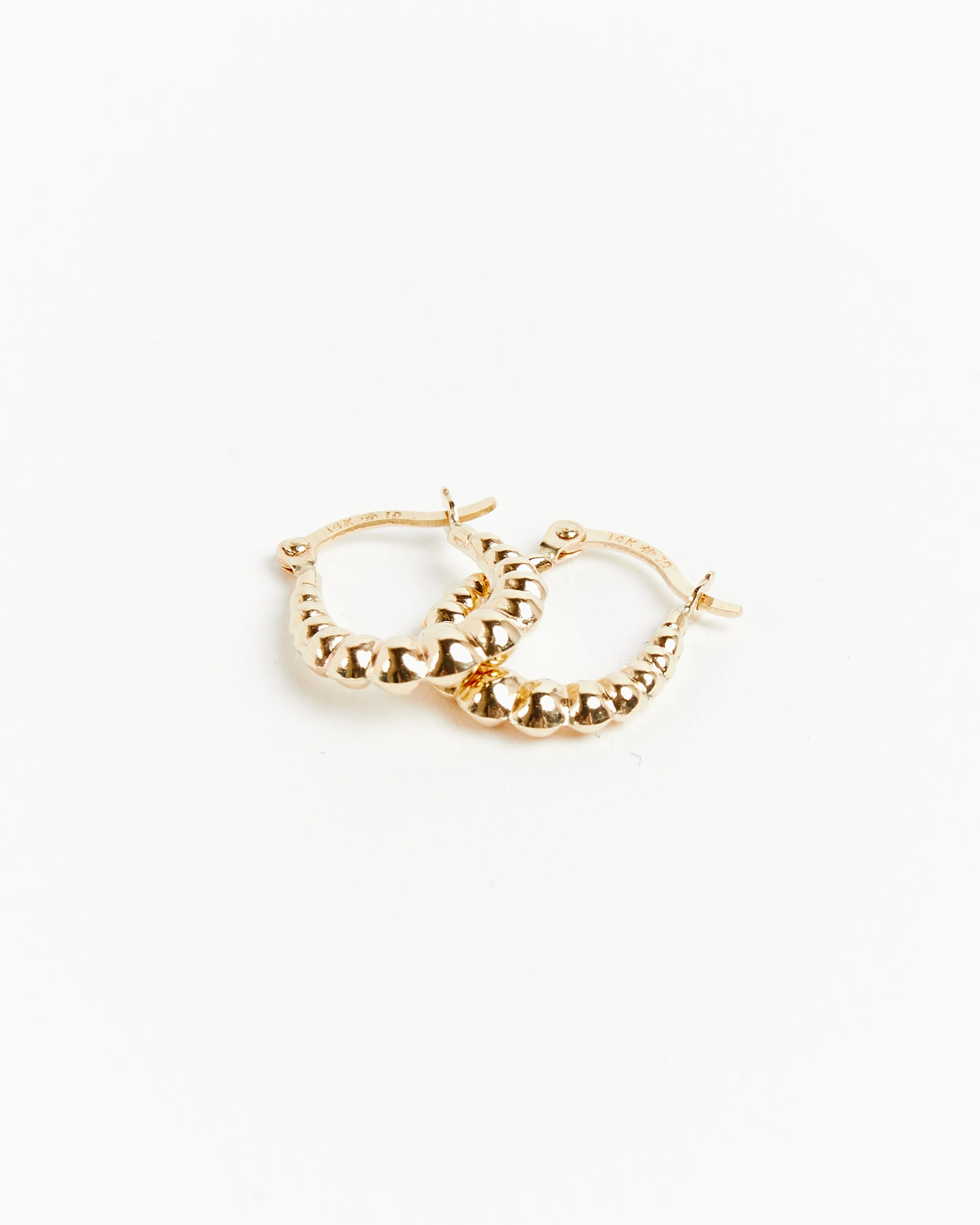 Mini Bubble Hoop Earrings in 14k Yellow Gold - Image 3