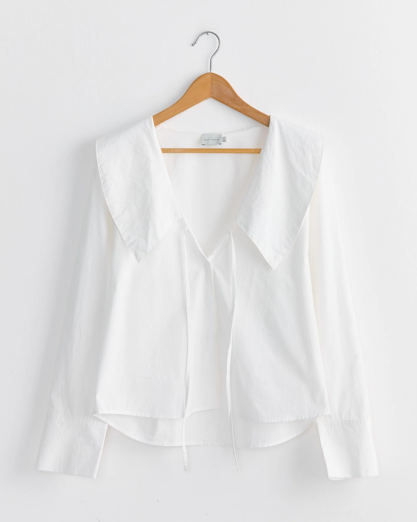 Collared Tie Shirt in White