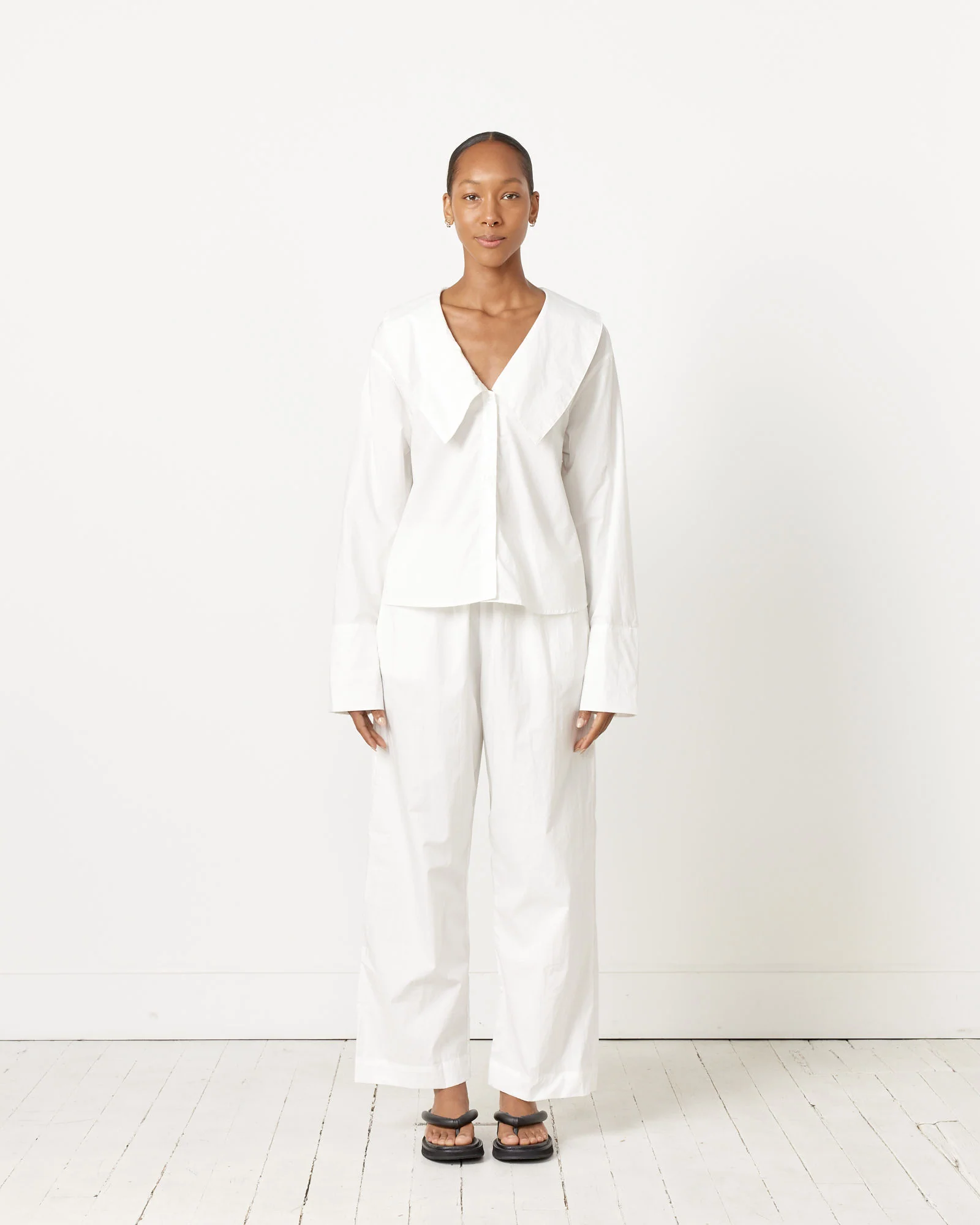 Oversized Collared Shirt in White - Image 2