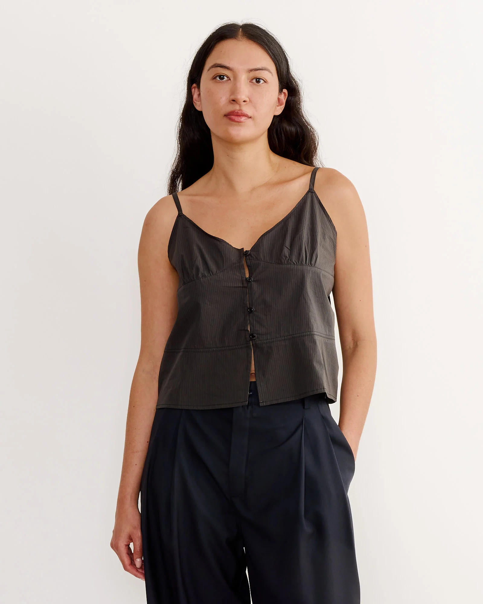 Seam Top in Black Stripe