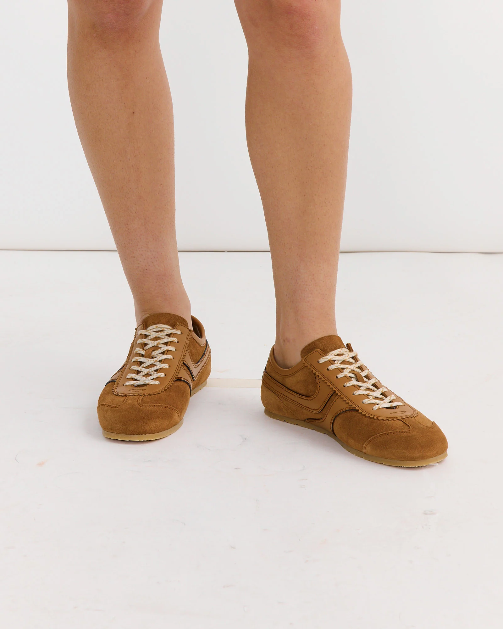 Suede Sneakers in Tan - Image 2