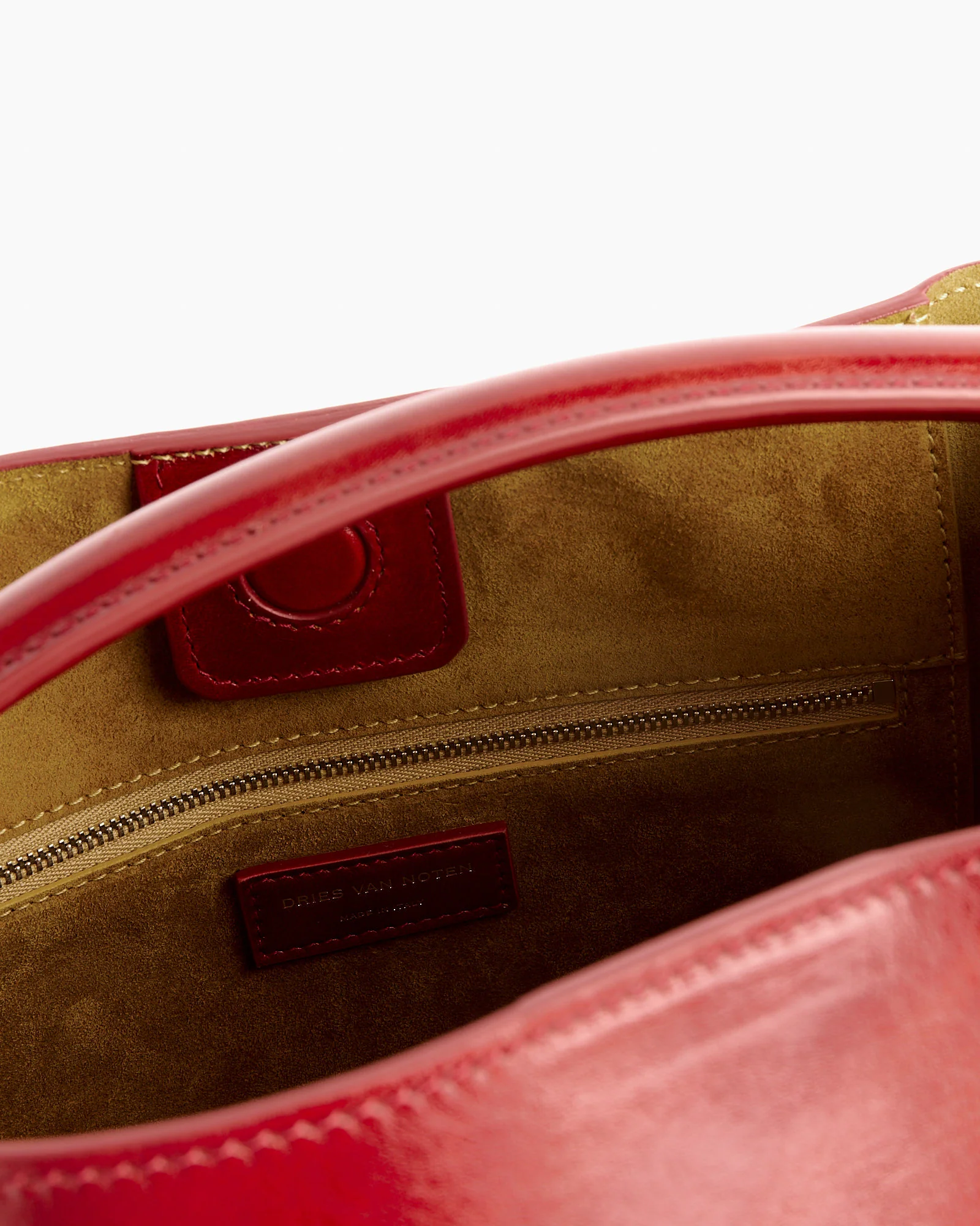 Leather Bucket Bag in Brique - Image 4