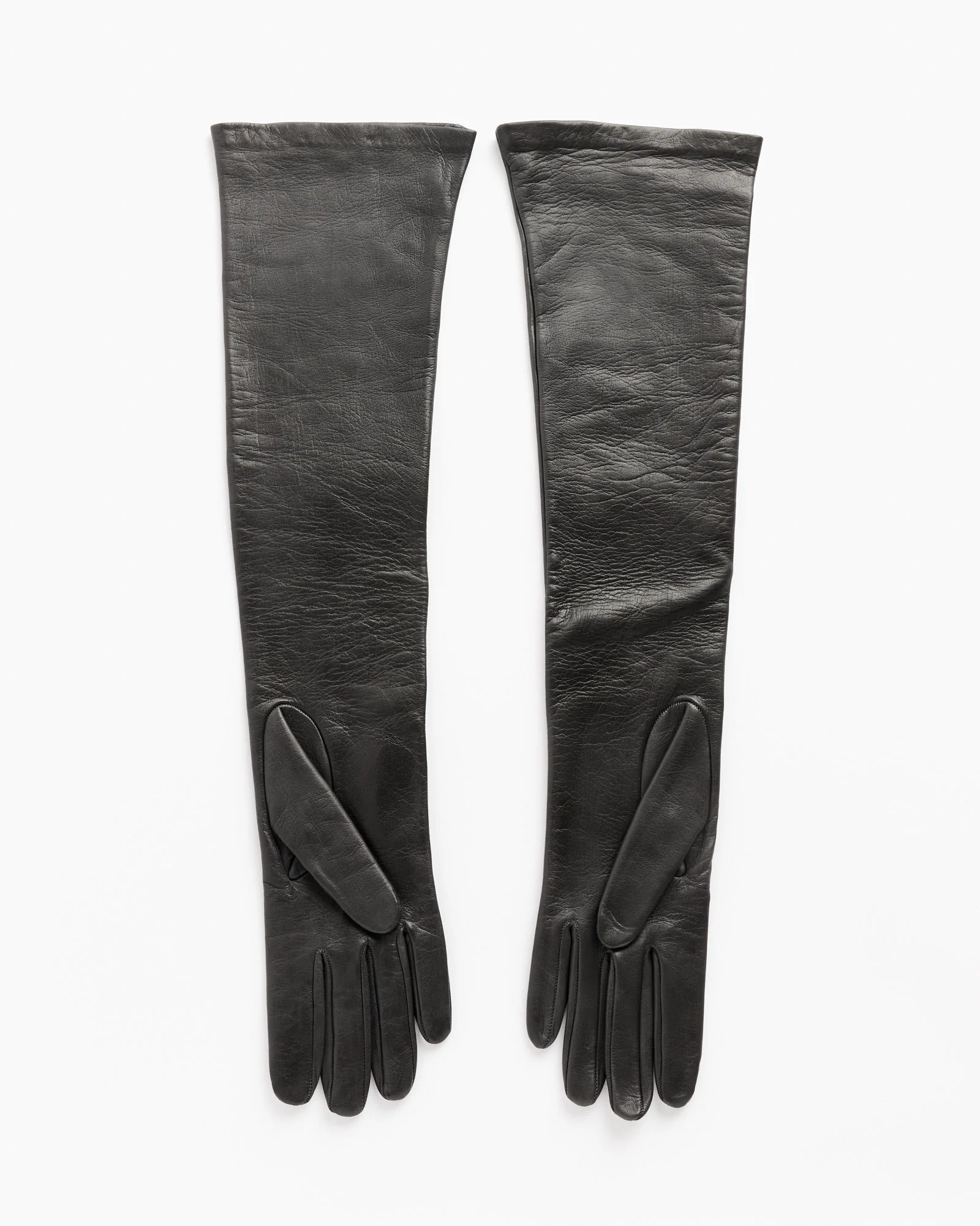 Leather Gloves in Grey - Image 3
