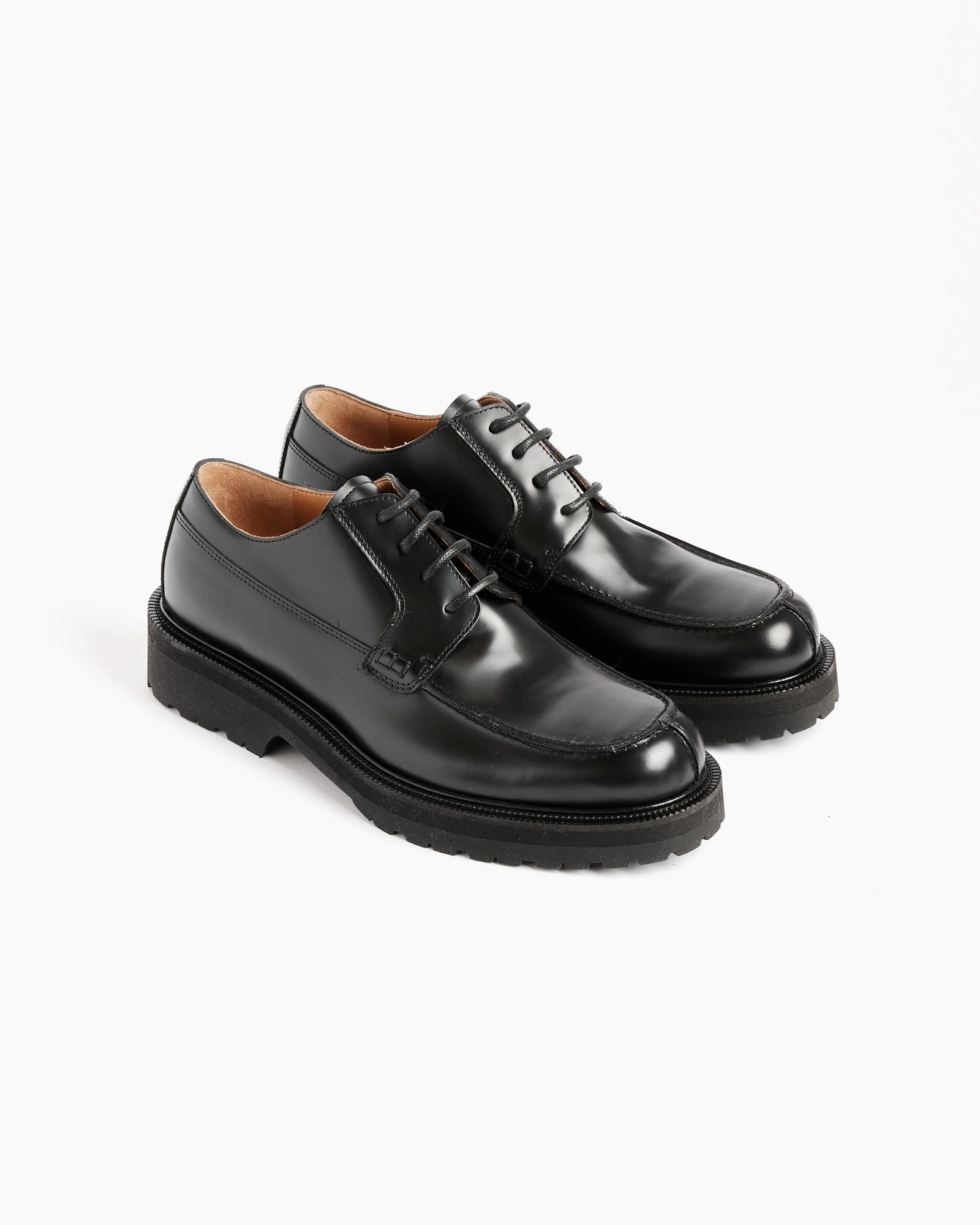Leather Derby Shoes in Black - Image 3
