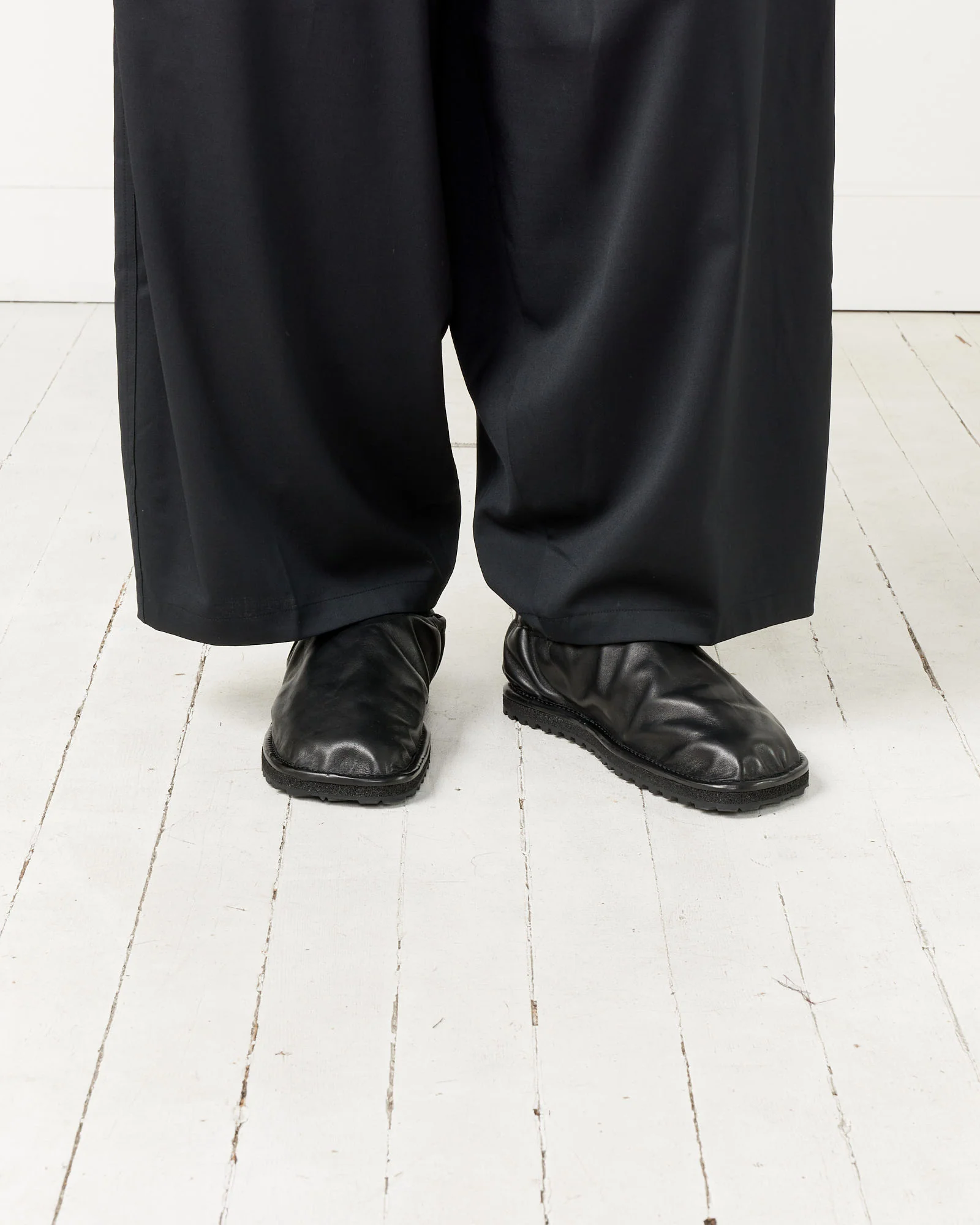 Drawstring Slippers in Black - Image 2
