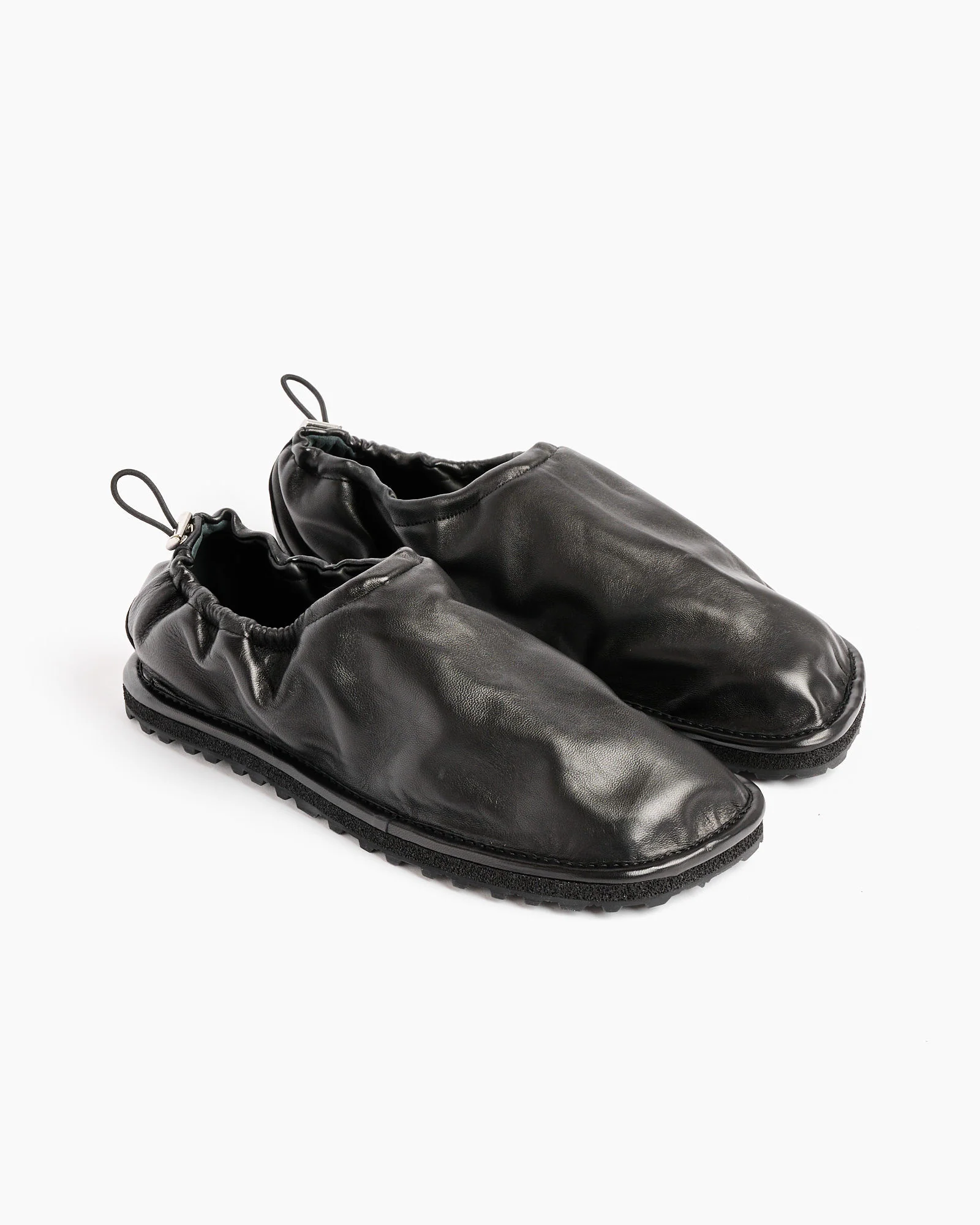 Drawstring Slippers in Black - Image 3