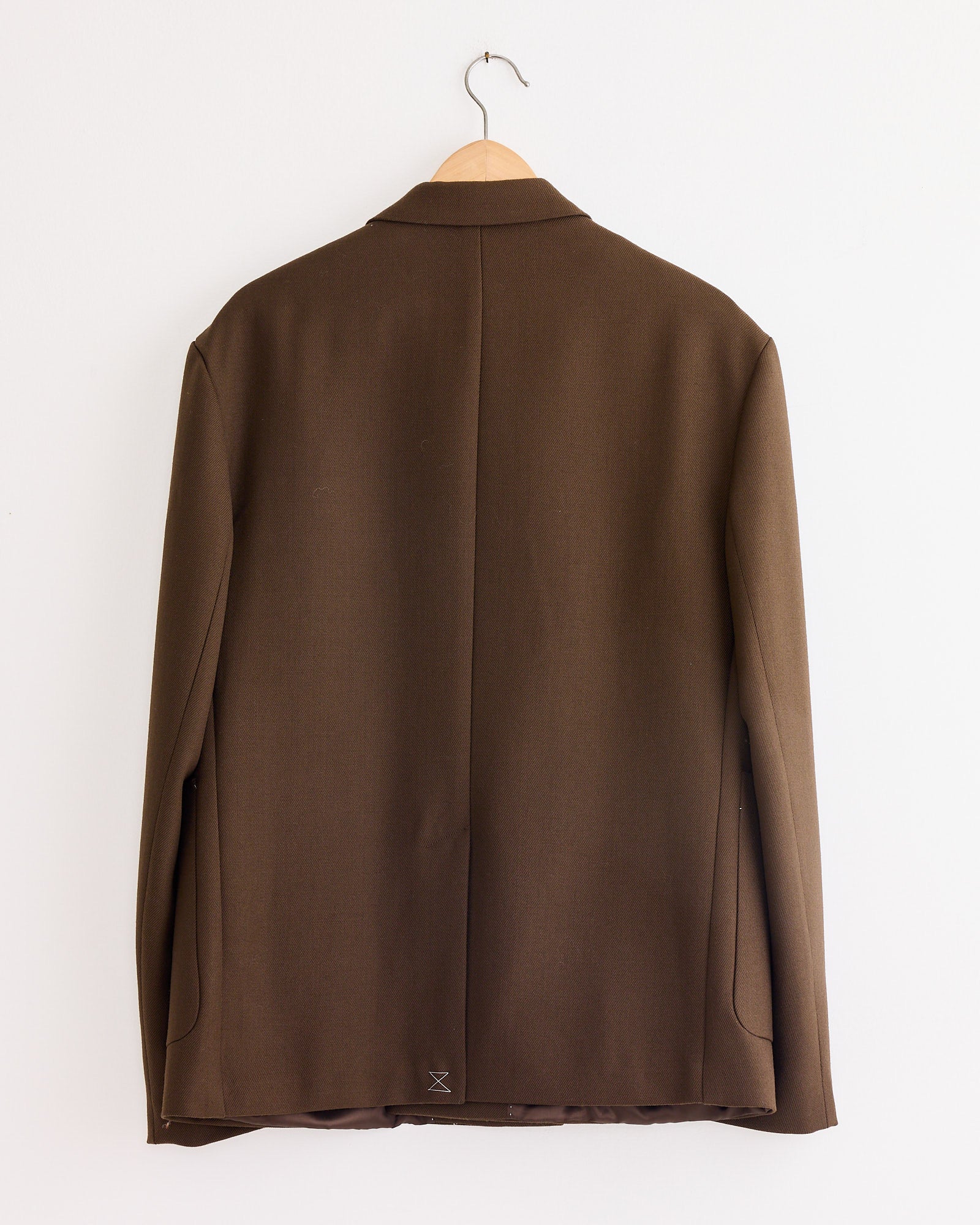 Boxy Wool Blazer in Mud - Image 3