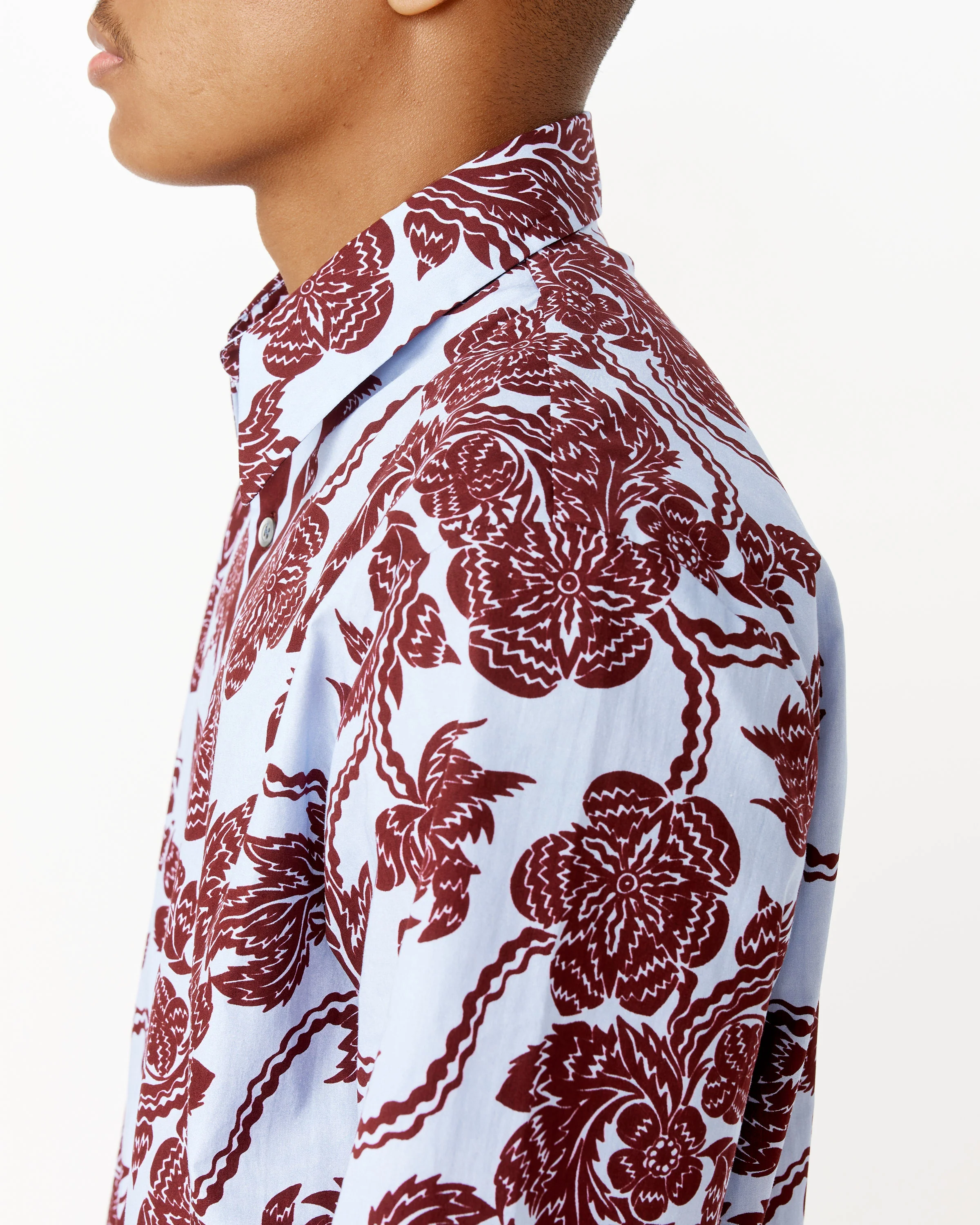 Floral Shirt in Burgundy - Image 6