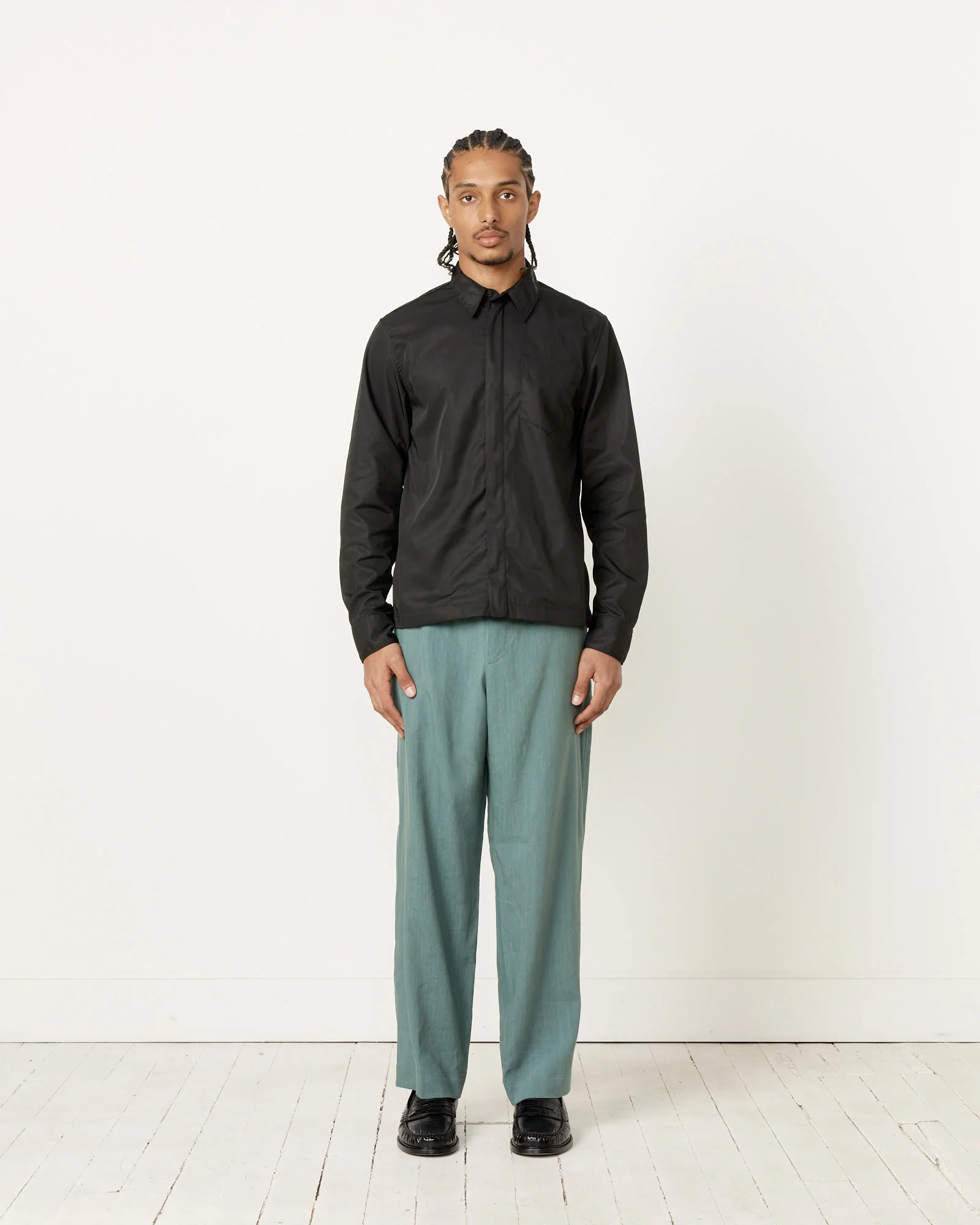 Zip Shirt in Black - Image 2