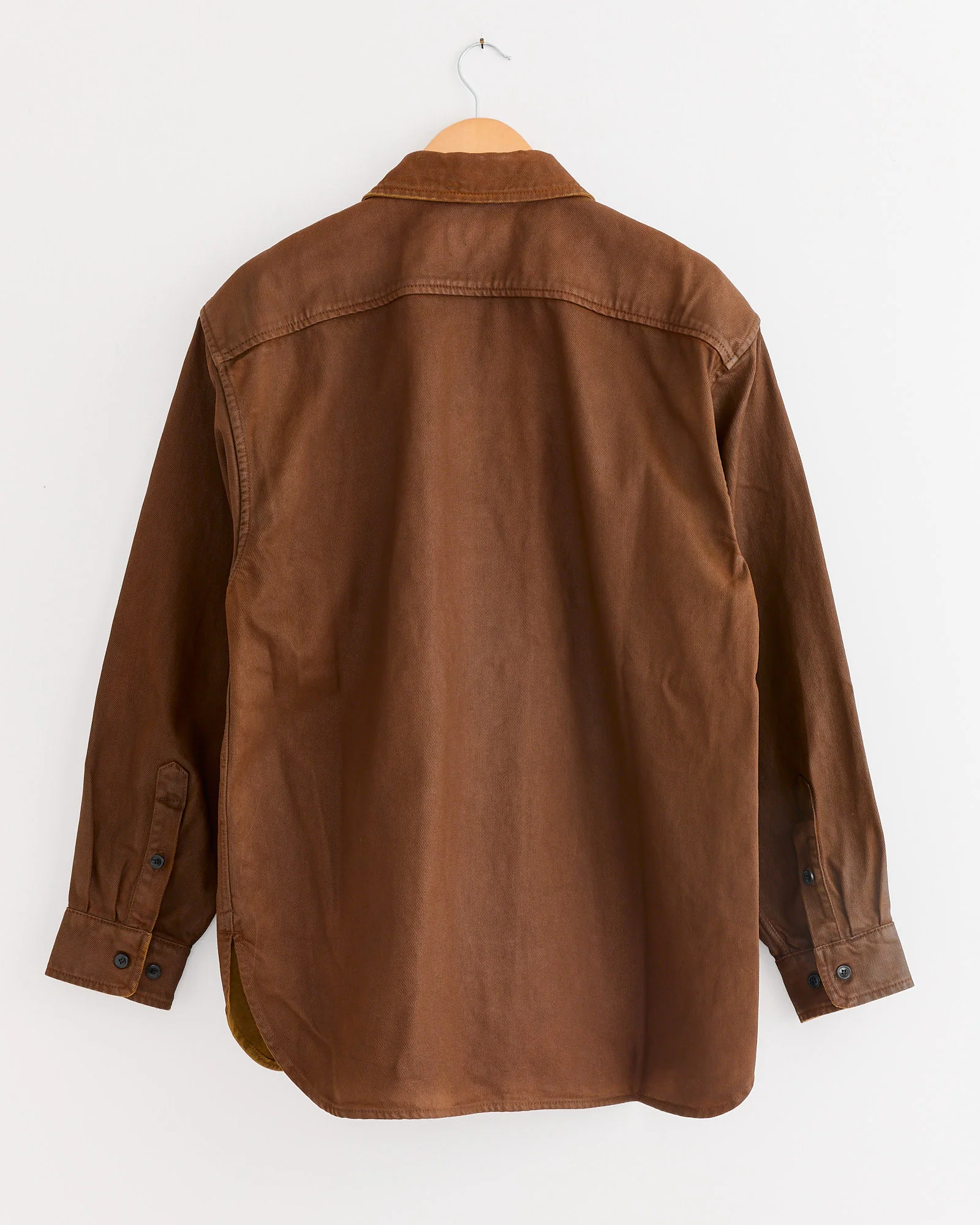 Coated Zipped Shirt in Rust - Image 3