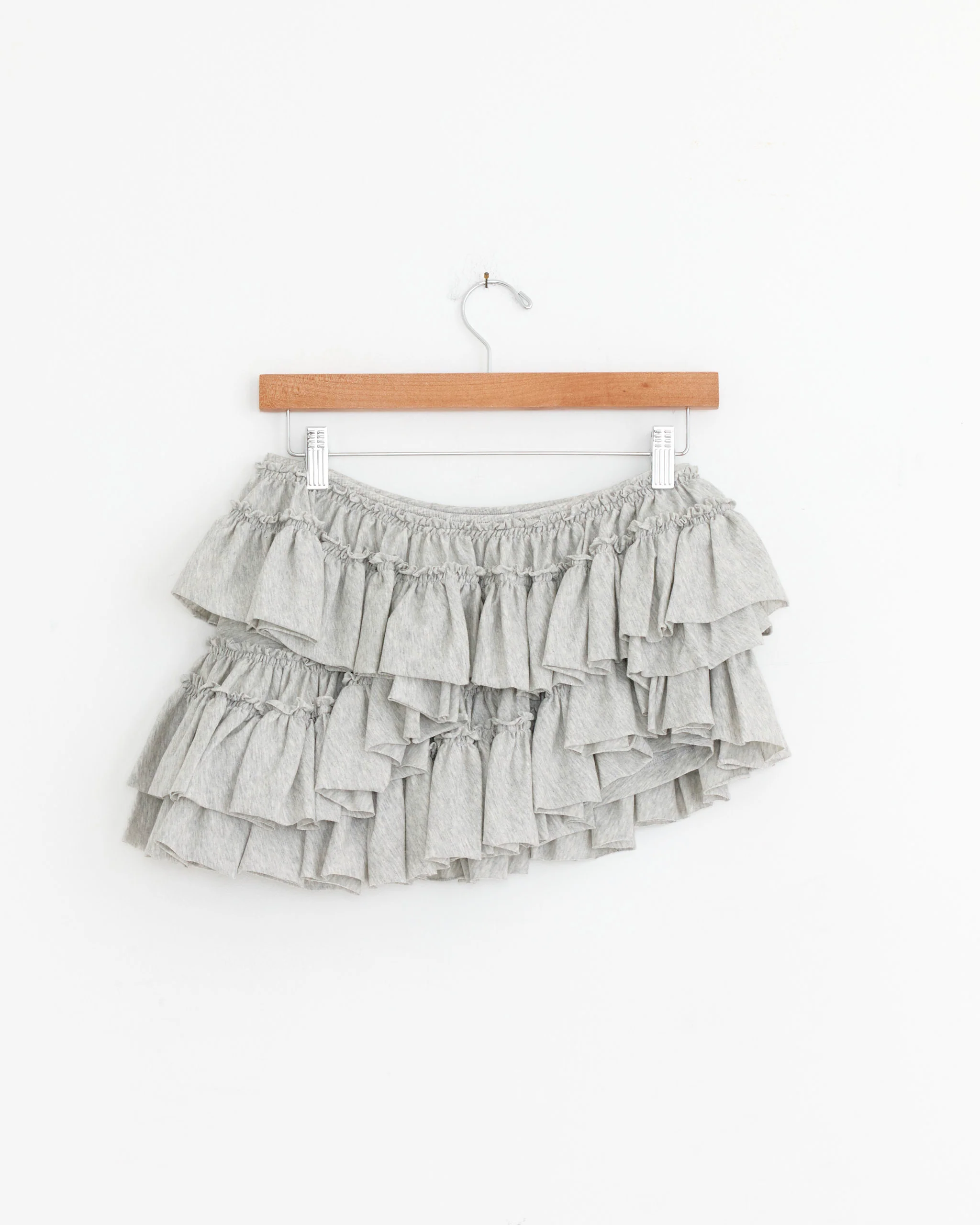 Pleated Jersey Short in Grey Melange - Image 3