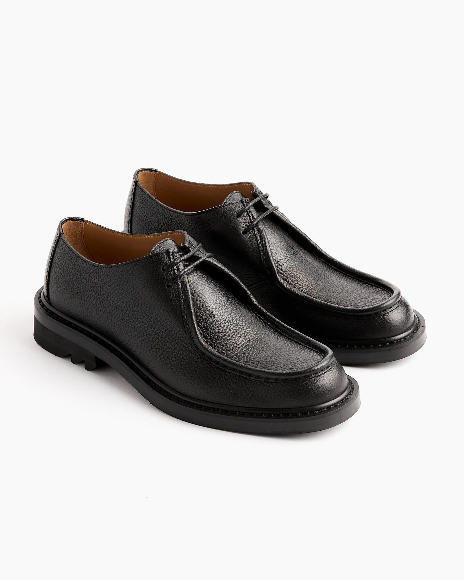 Leather Derby Shoes in Black - Image 3
