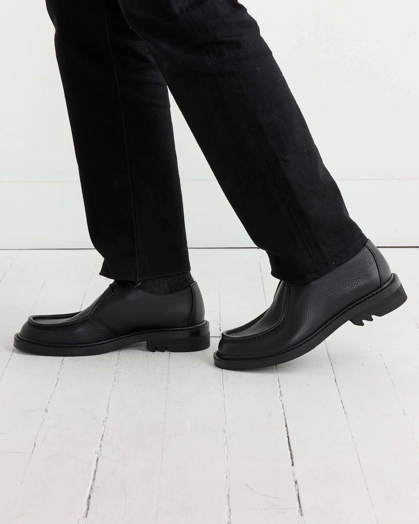 Leather Derby Shoes in Black - Image 4