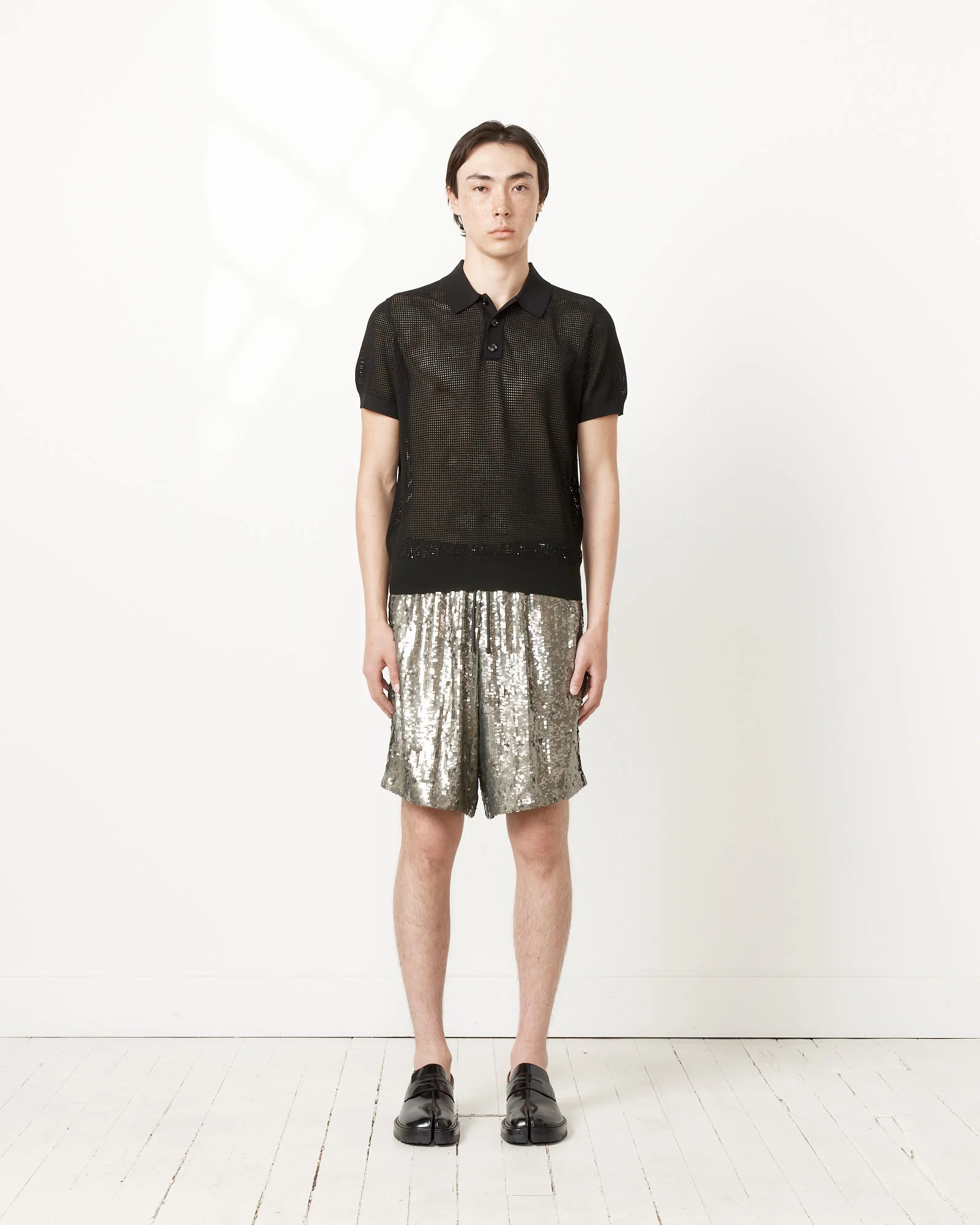 Embellished Shorts in Silver - Image 2