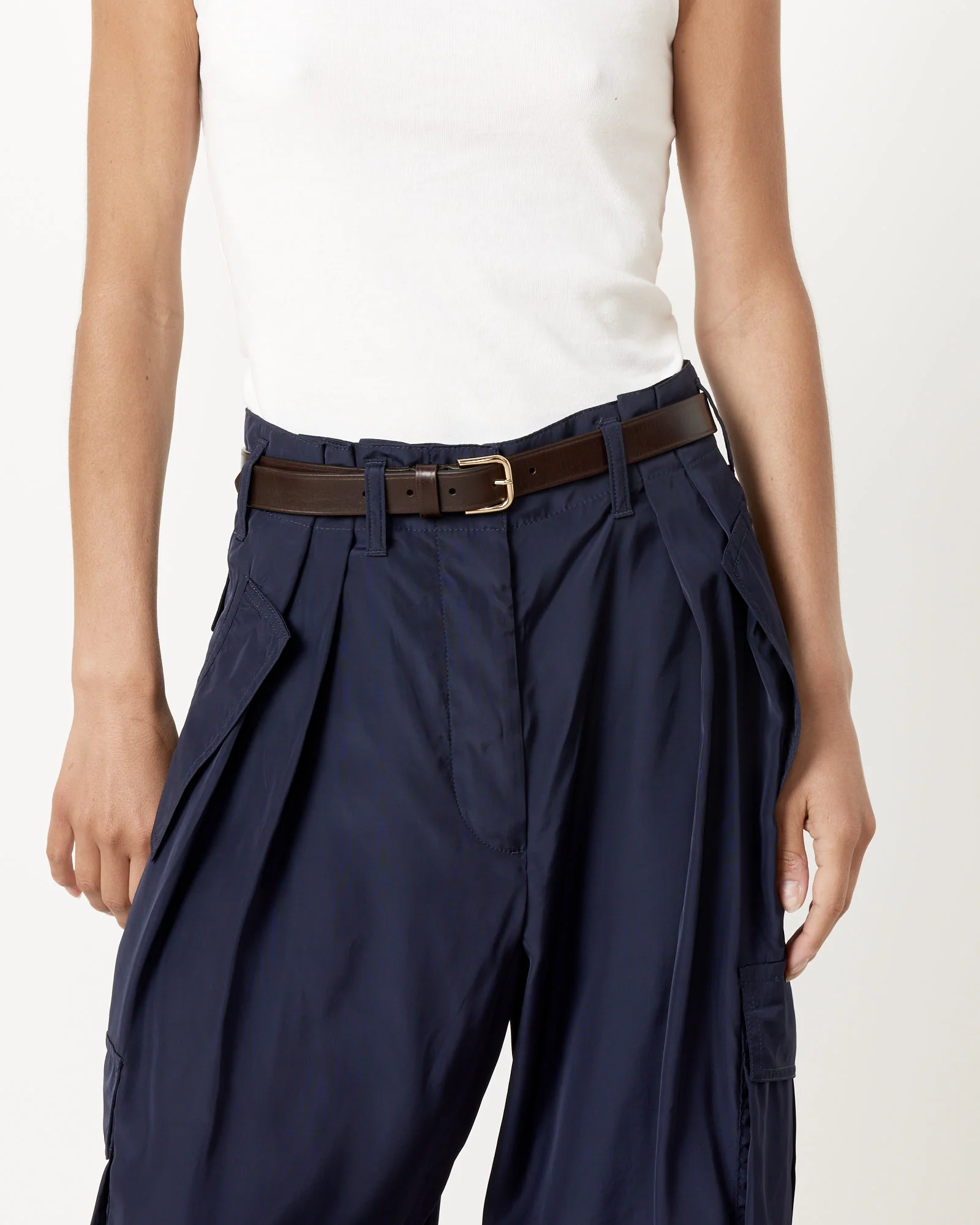 Leather Belt in Dark Brown - Image 2