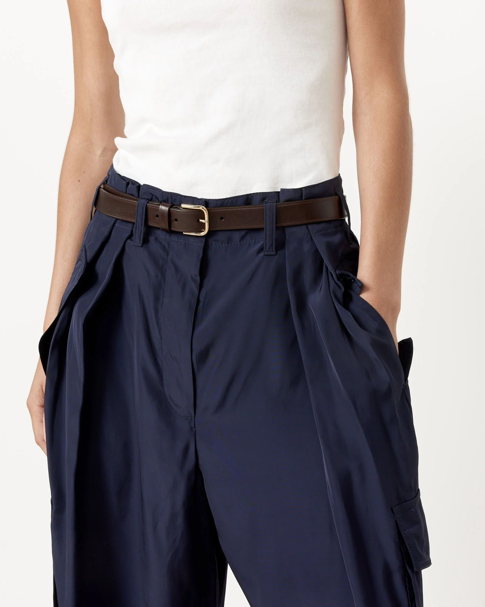 Leather Belt in Dark Brown - Image 4