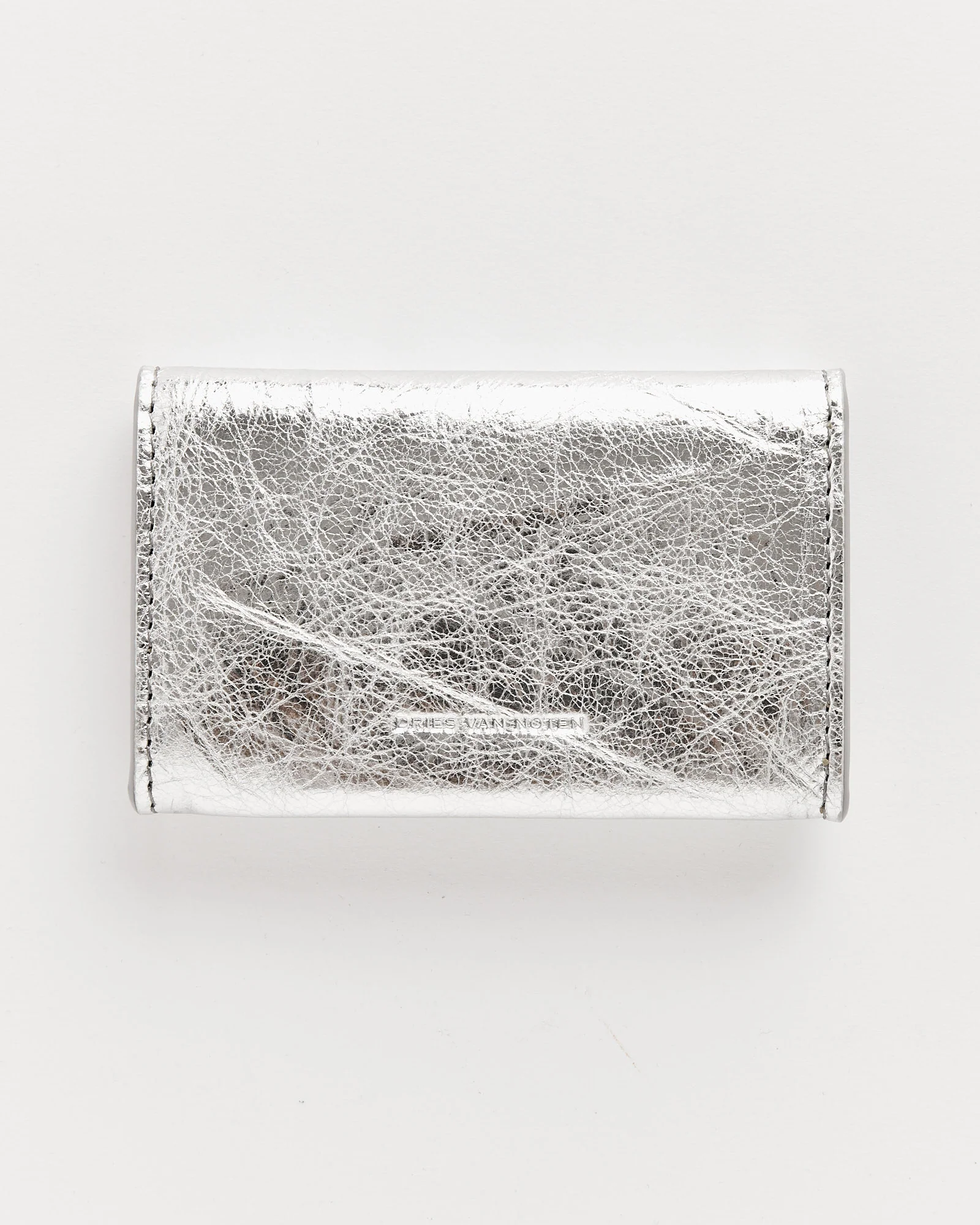 Leather Envelope Card Holder in Silver - Image 2