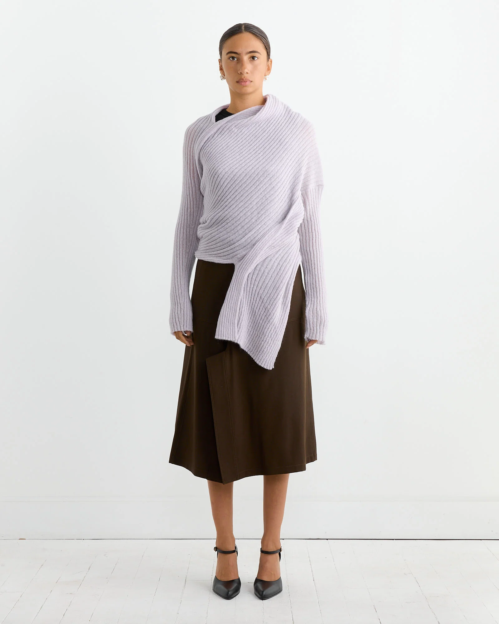 Asymmetrical Sweater in Lilac - Image 2