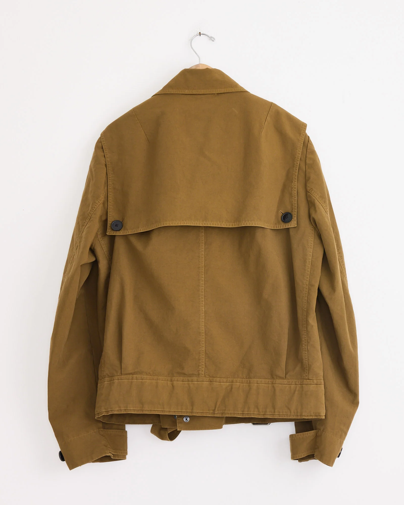 Belted Biker Jacket in Olive - Image 3