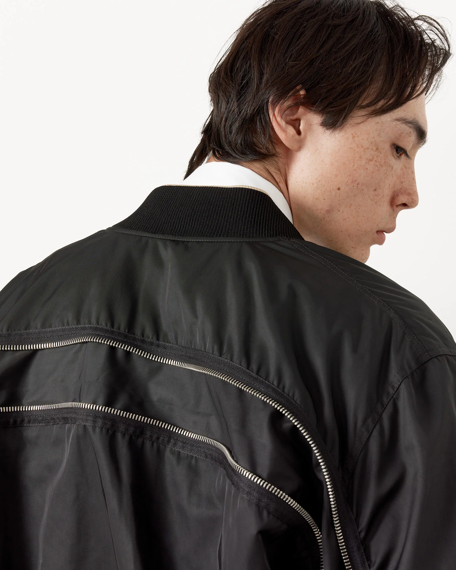 Zip Bomber Jacket in Black - Image 5