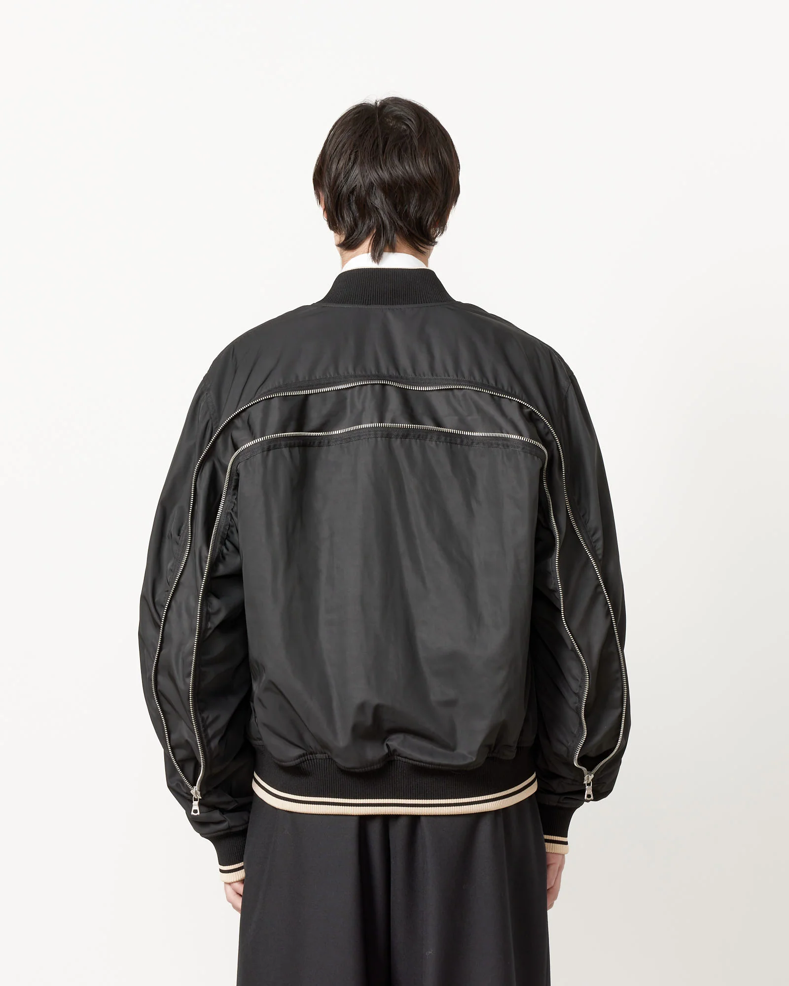Zip Bomber Jacket in Black - Image 7