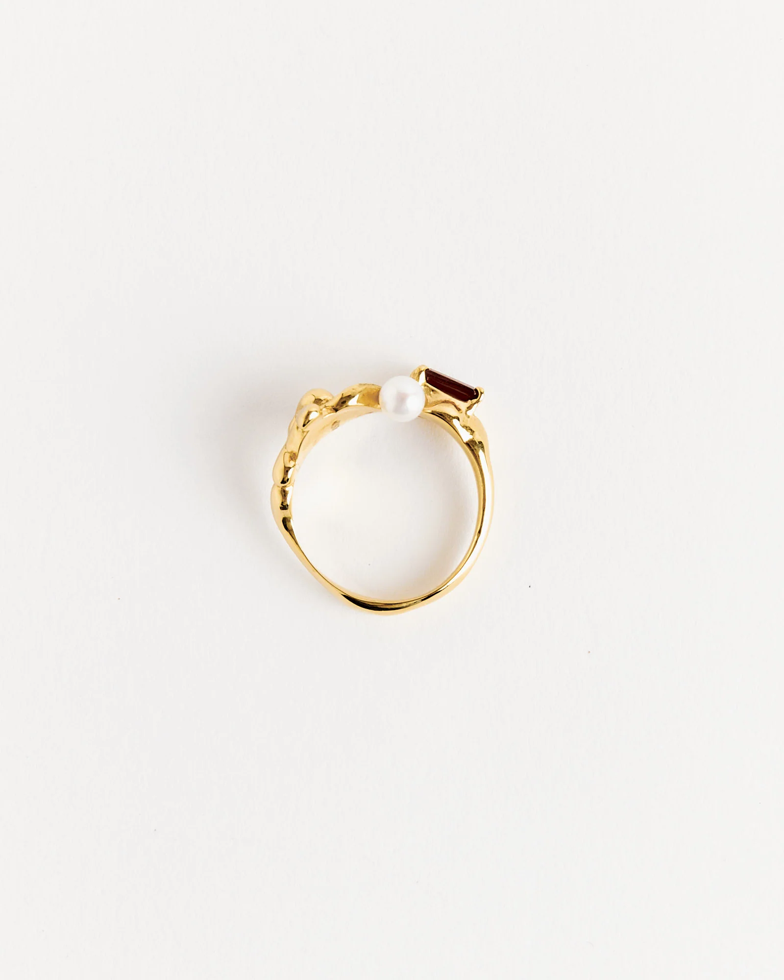 Menage Ring in Gold Plated Bronze/Pink Topaz - Image 3
