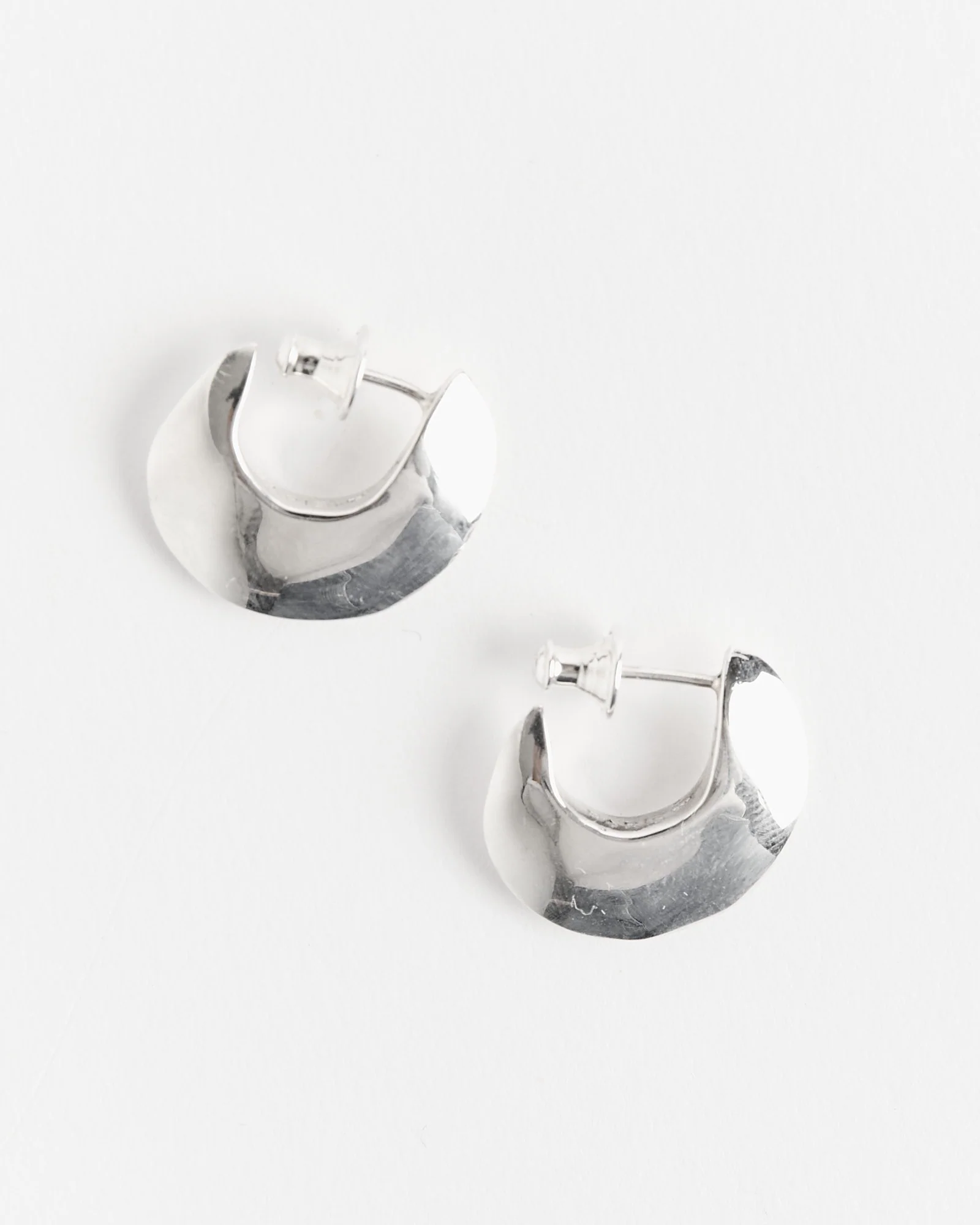 Saucer Hoops in Sterling Silver