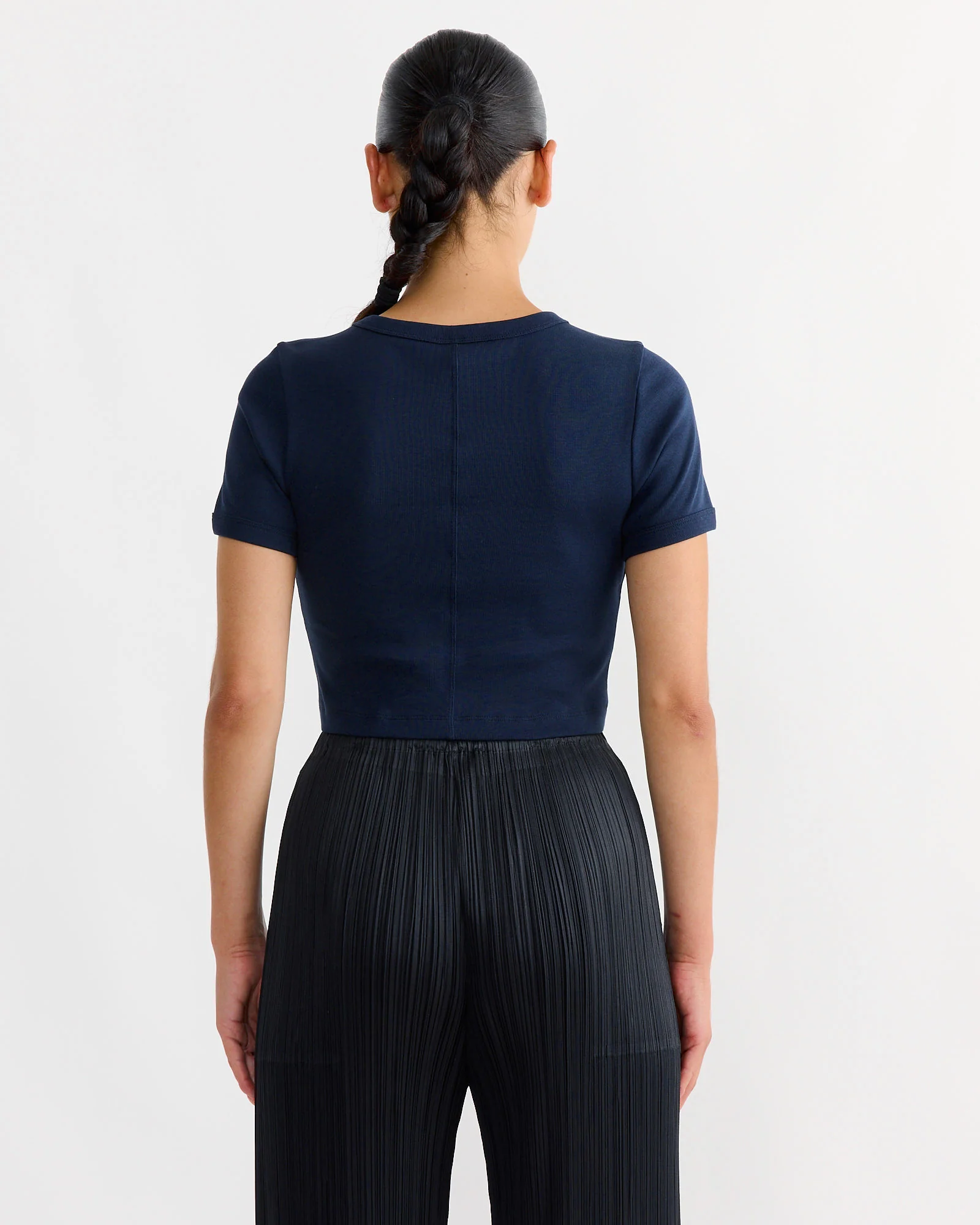 Car Crop Tee in Navy - Image 2