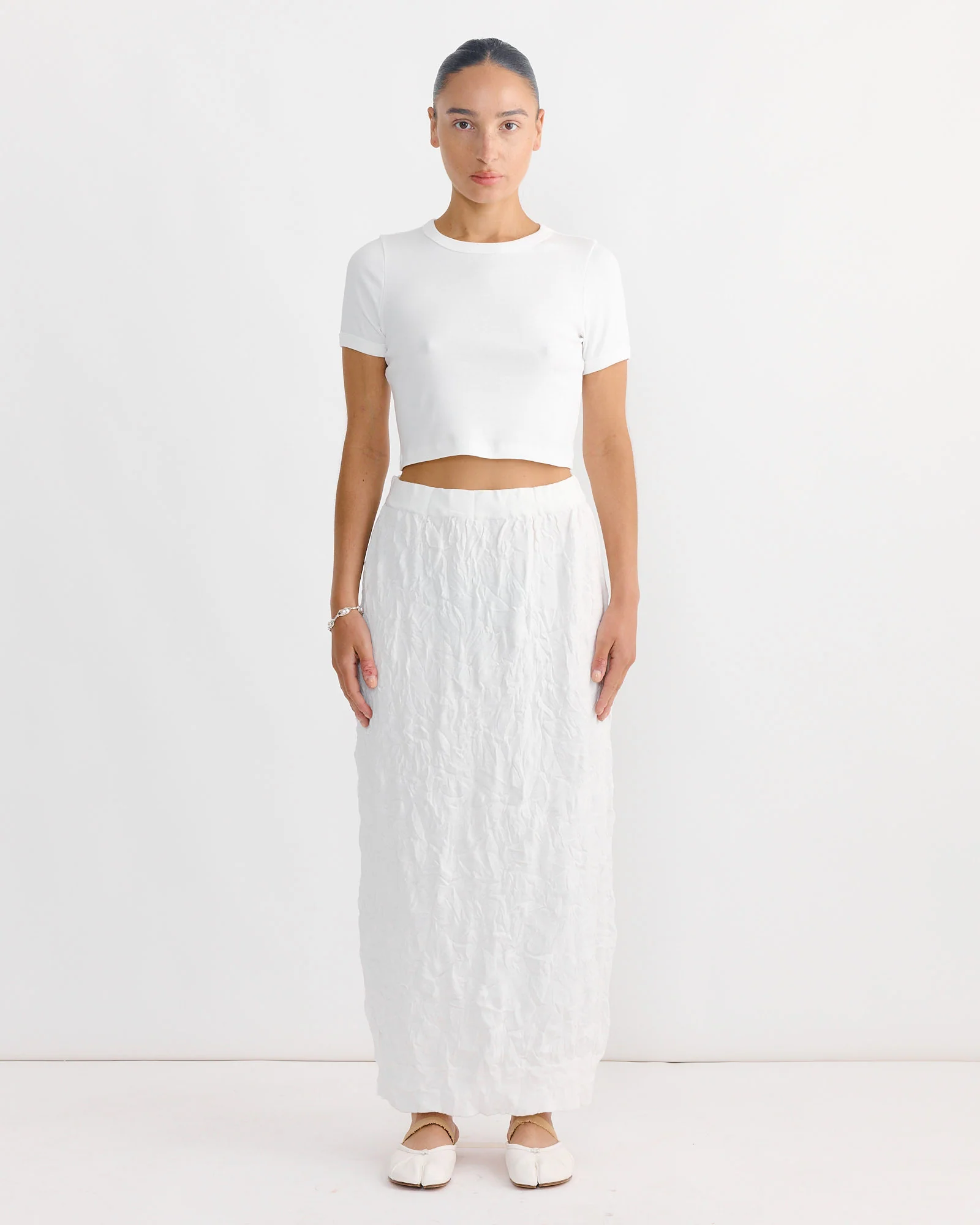 Car Crop Tee in White - Image 2