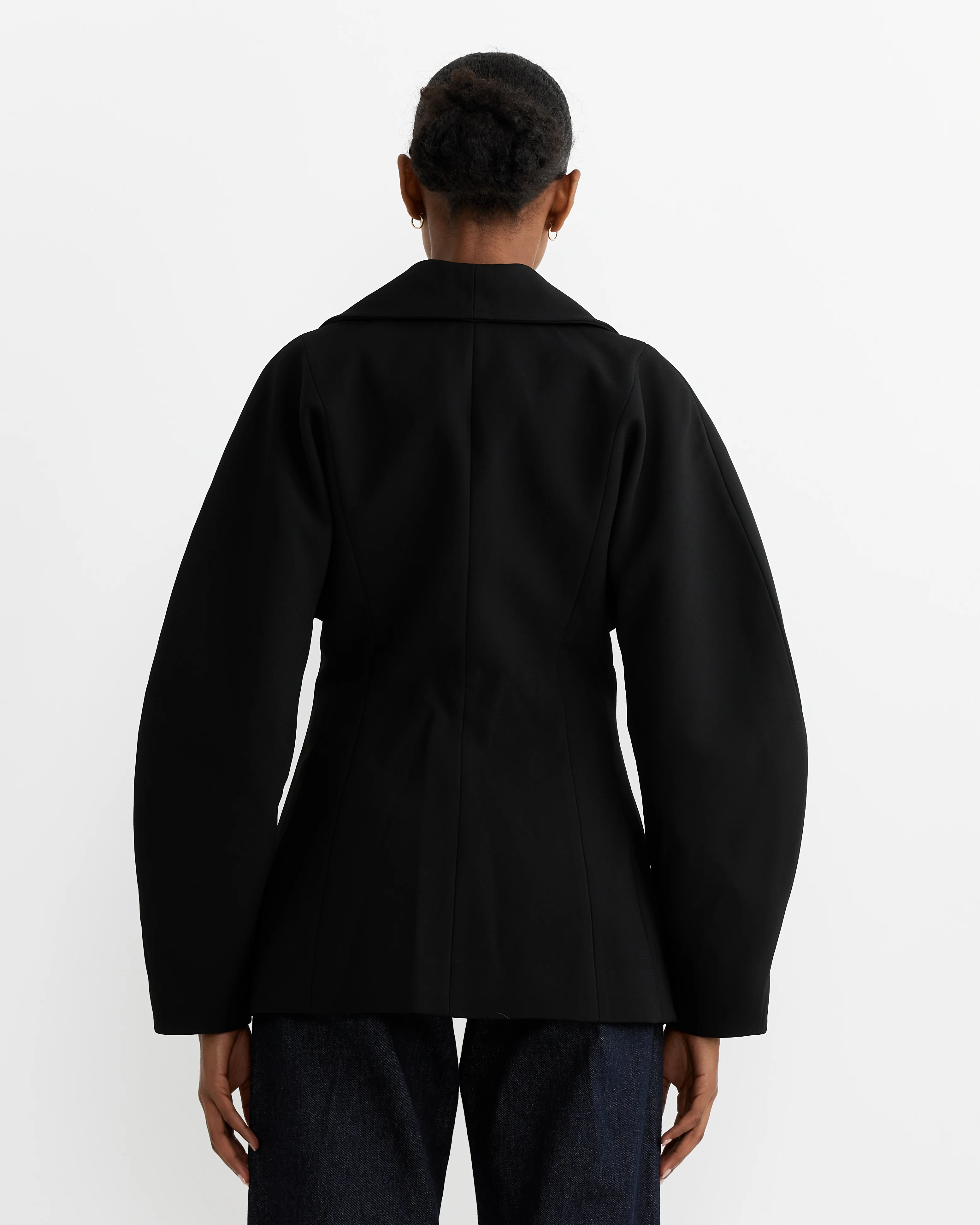 Curve Sleeve Jacket in Black - Image 2