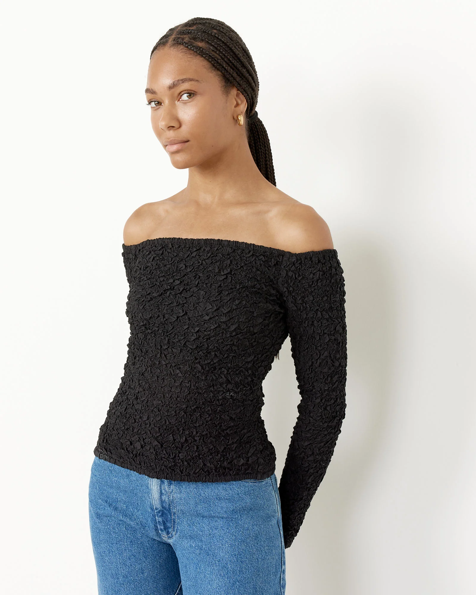 Off-Shoulder Smock Blouse - Image 5