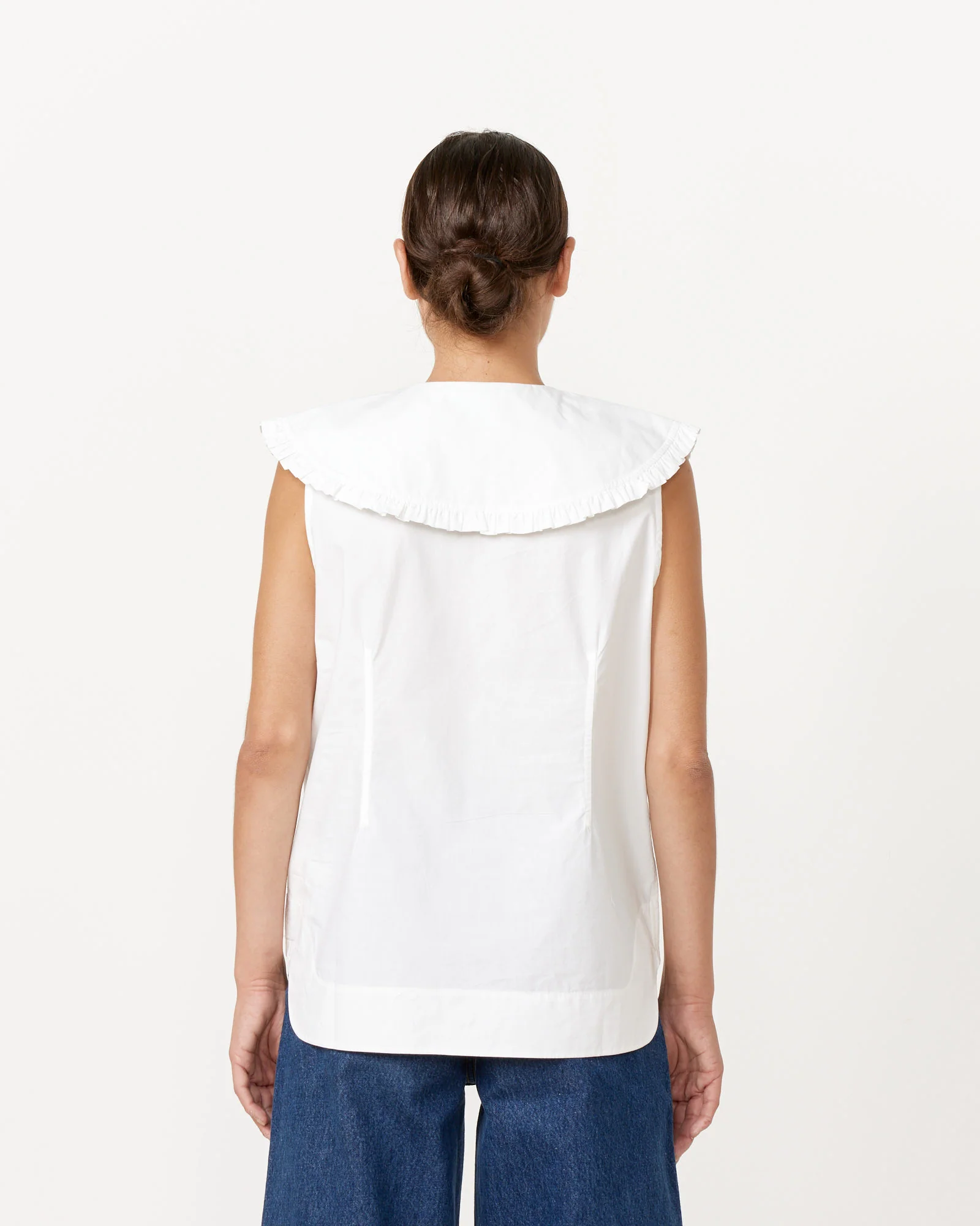 Sleeveless Shirt in Bright White - Image 4