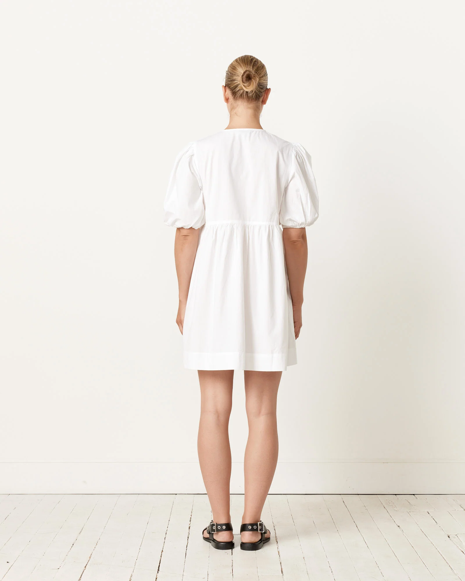 Tie String Mini Dress in Bright White - Image 5