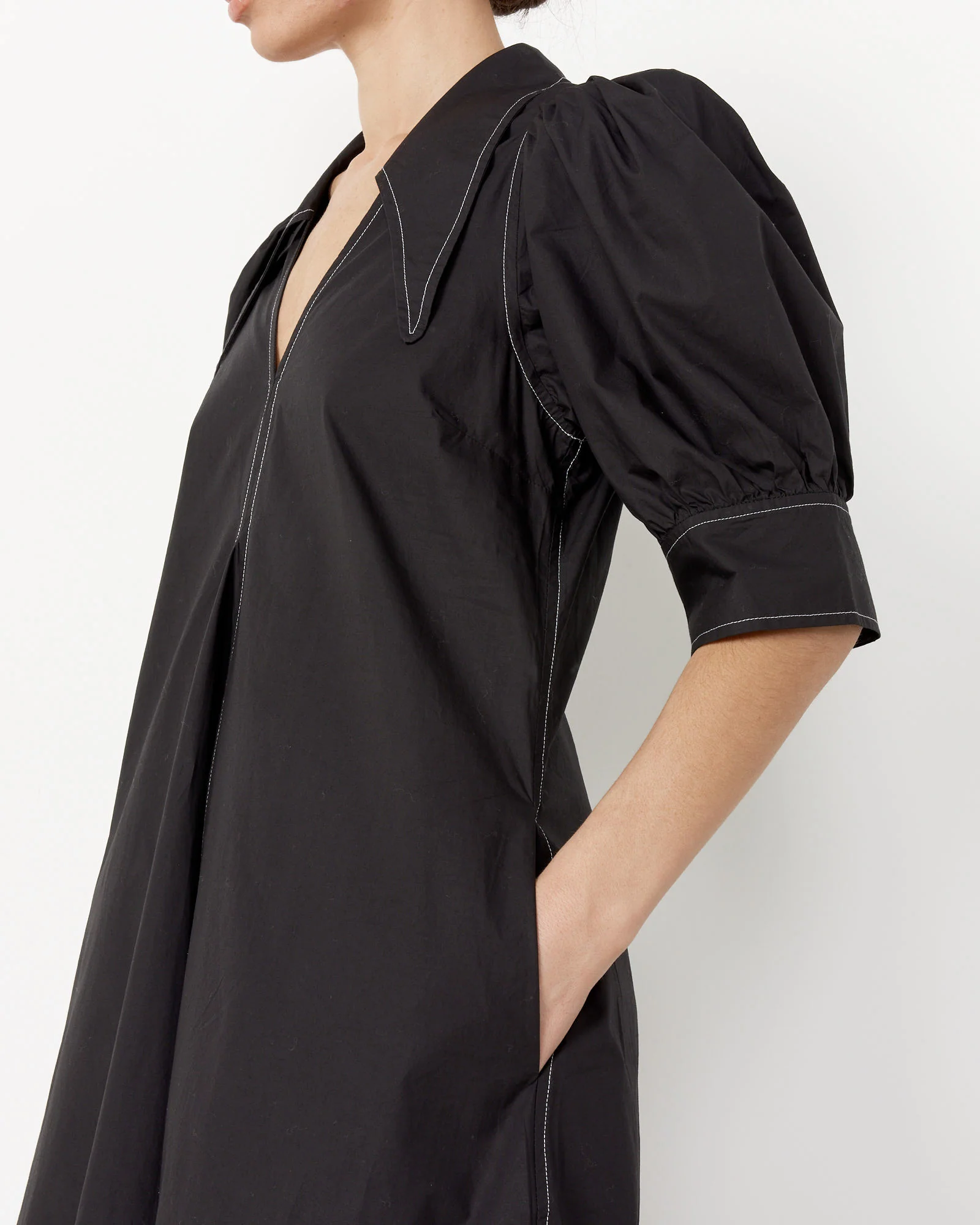 V-Neck Maxi Dress in Black - Image 3