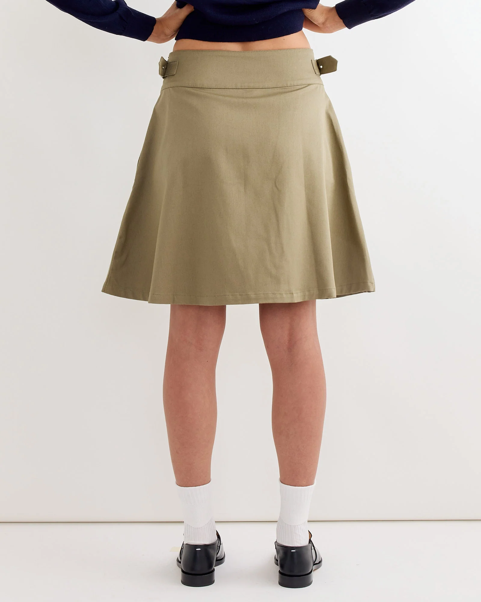 Martin Midi Skirt in Light Khaki - Image 4