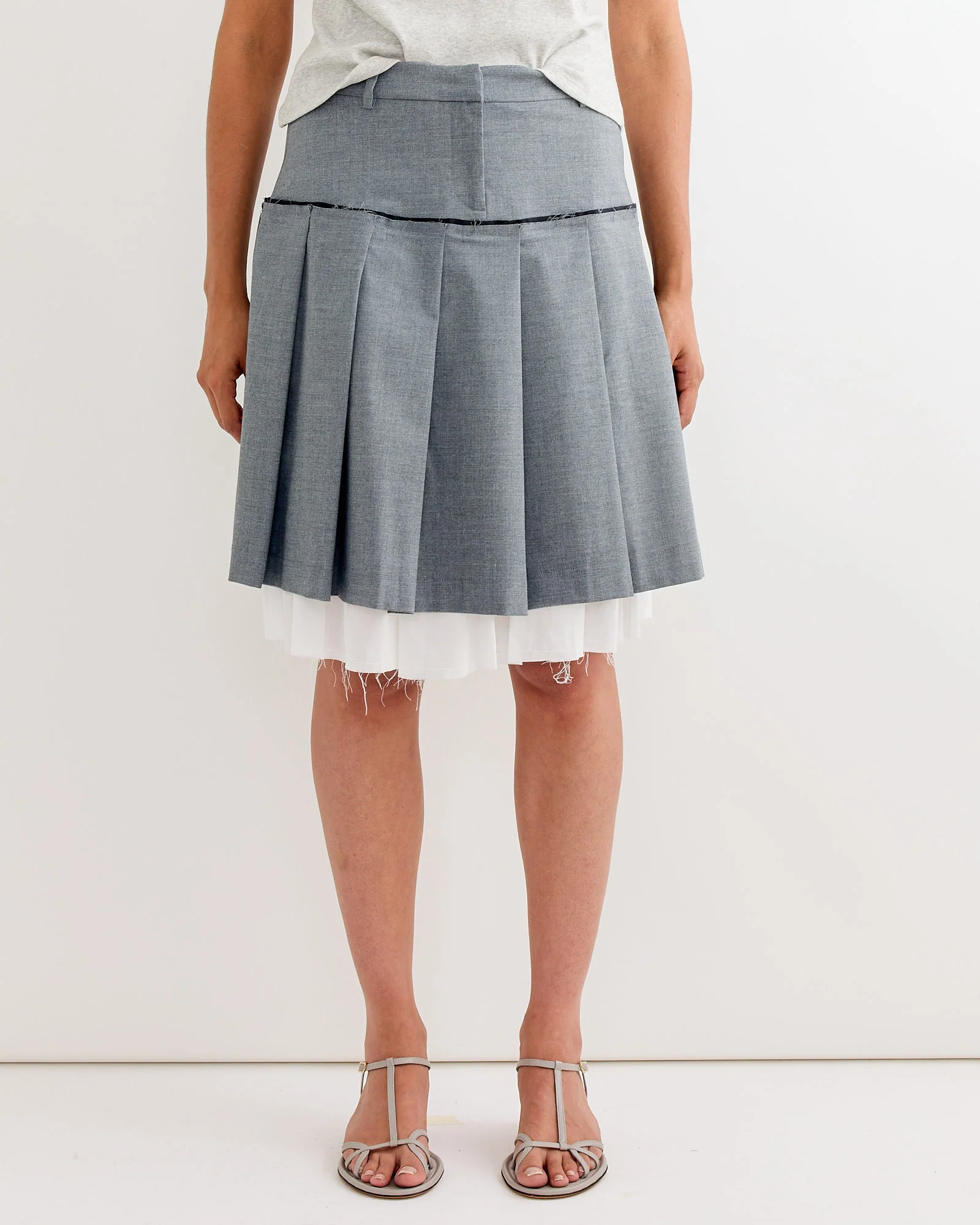 Tailored Midi Skirt in Grey