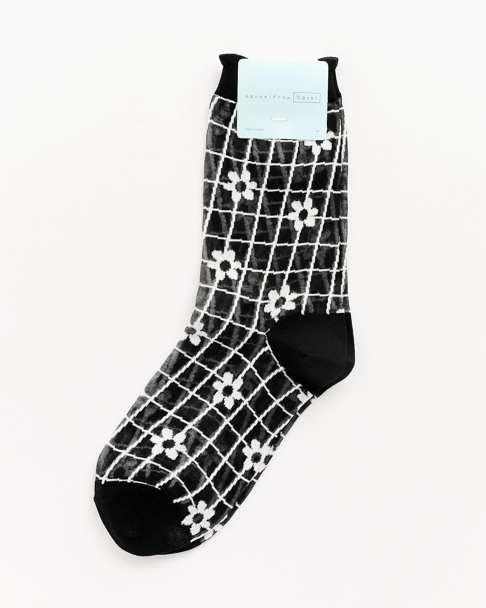 Blossom Sheer Crew in Black