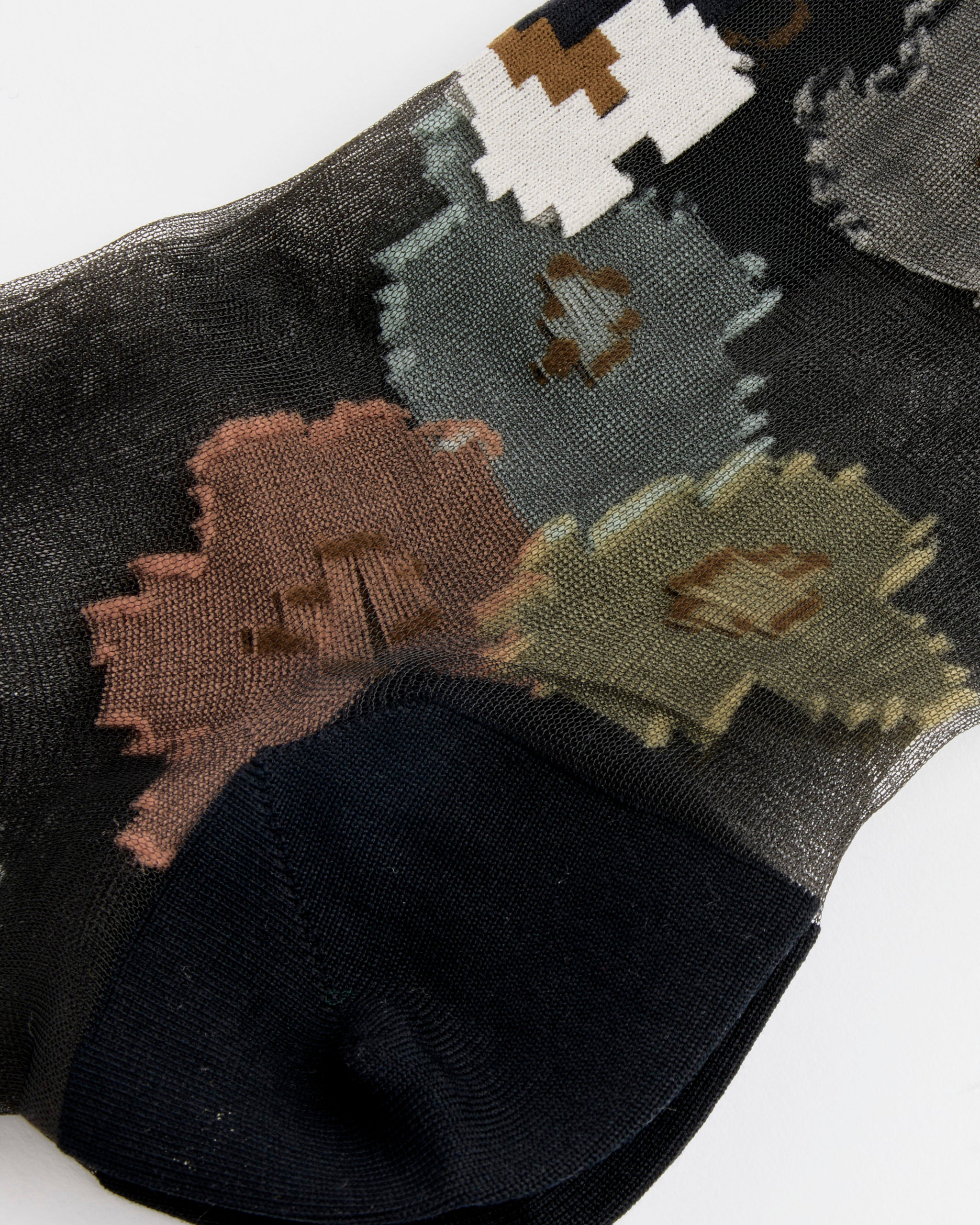 Margot Sheer Crew Socks in Black - Image 2