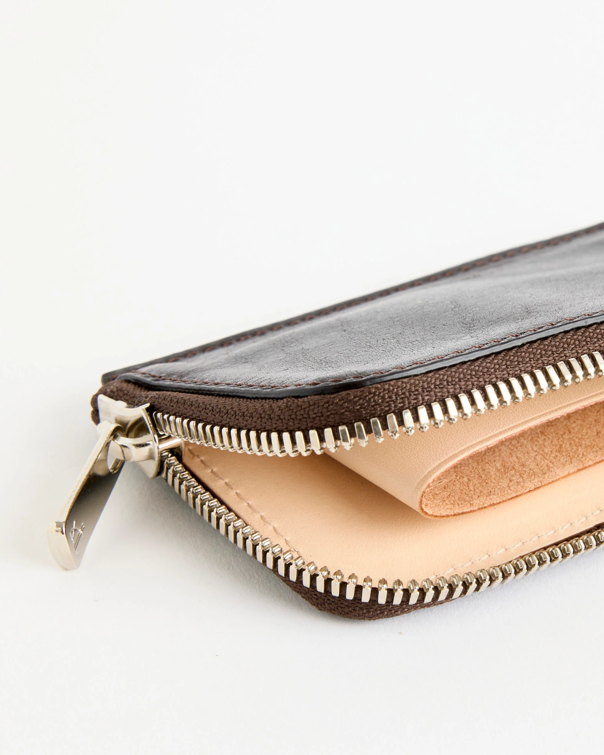 L Zip Wallet in Chocolate - Image 4
