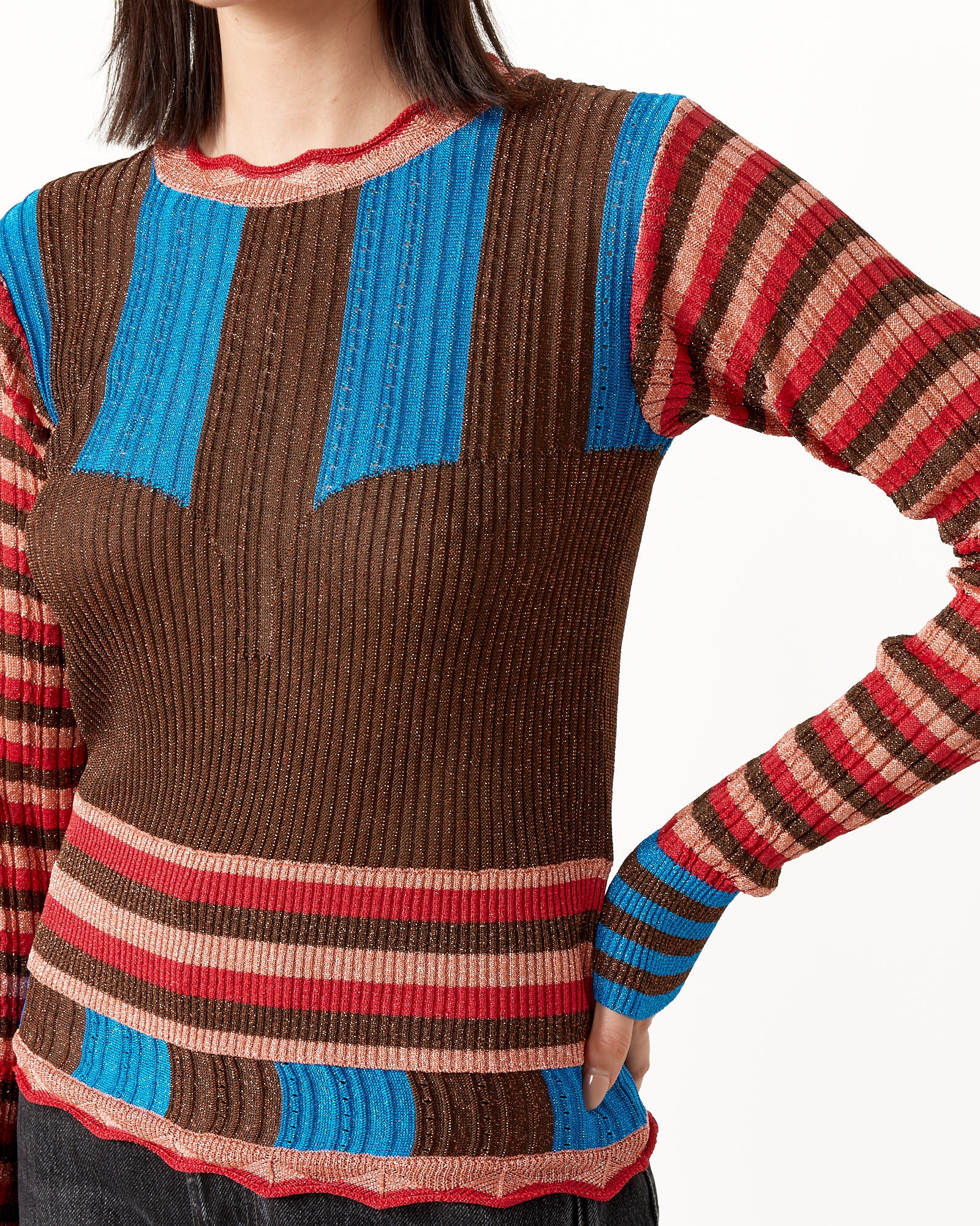 Block Knit Blouse - Image 4