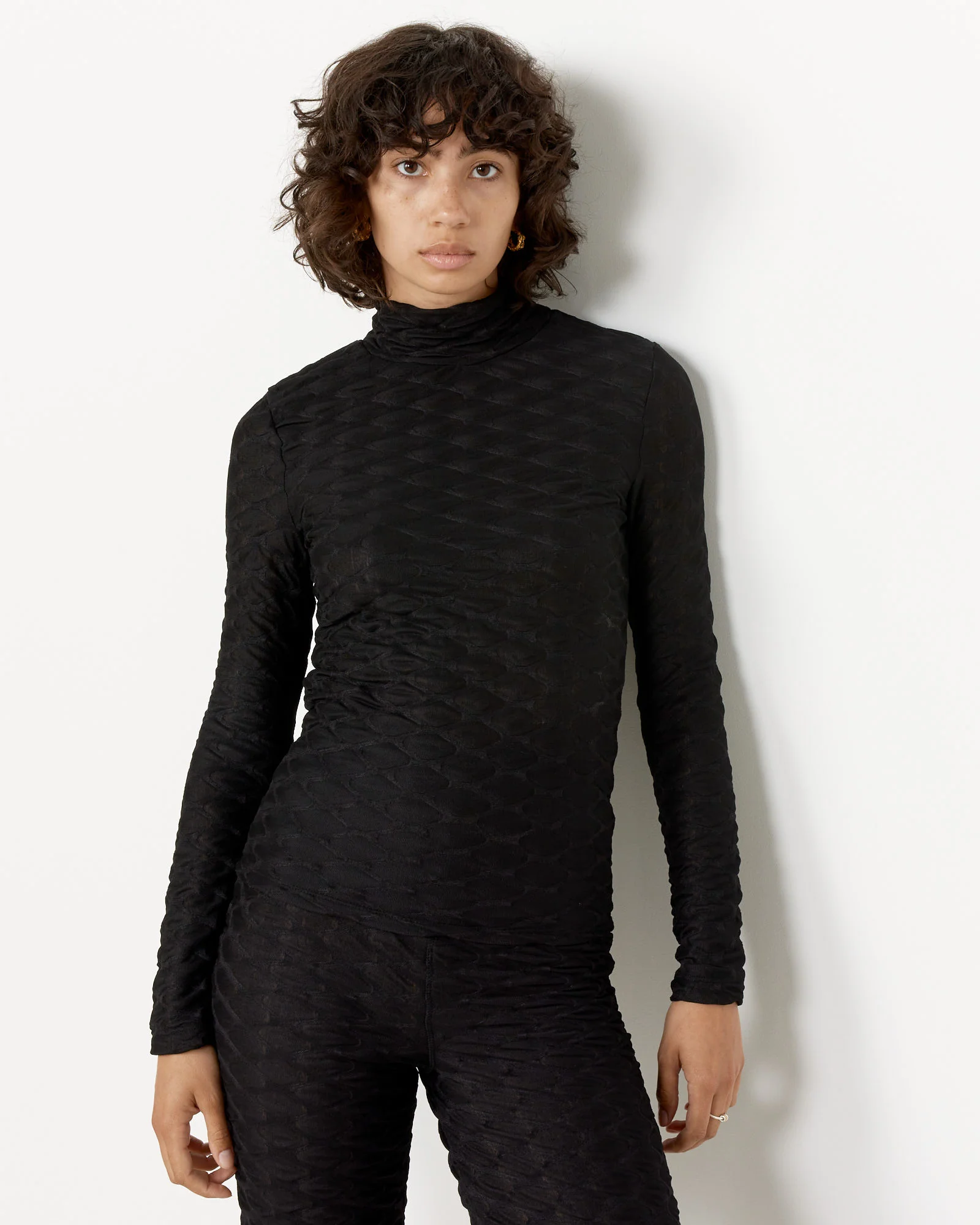 Bubble Wrap Turtleneck in Black - Image 3