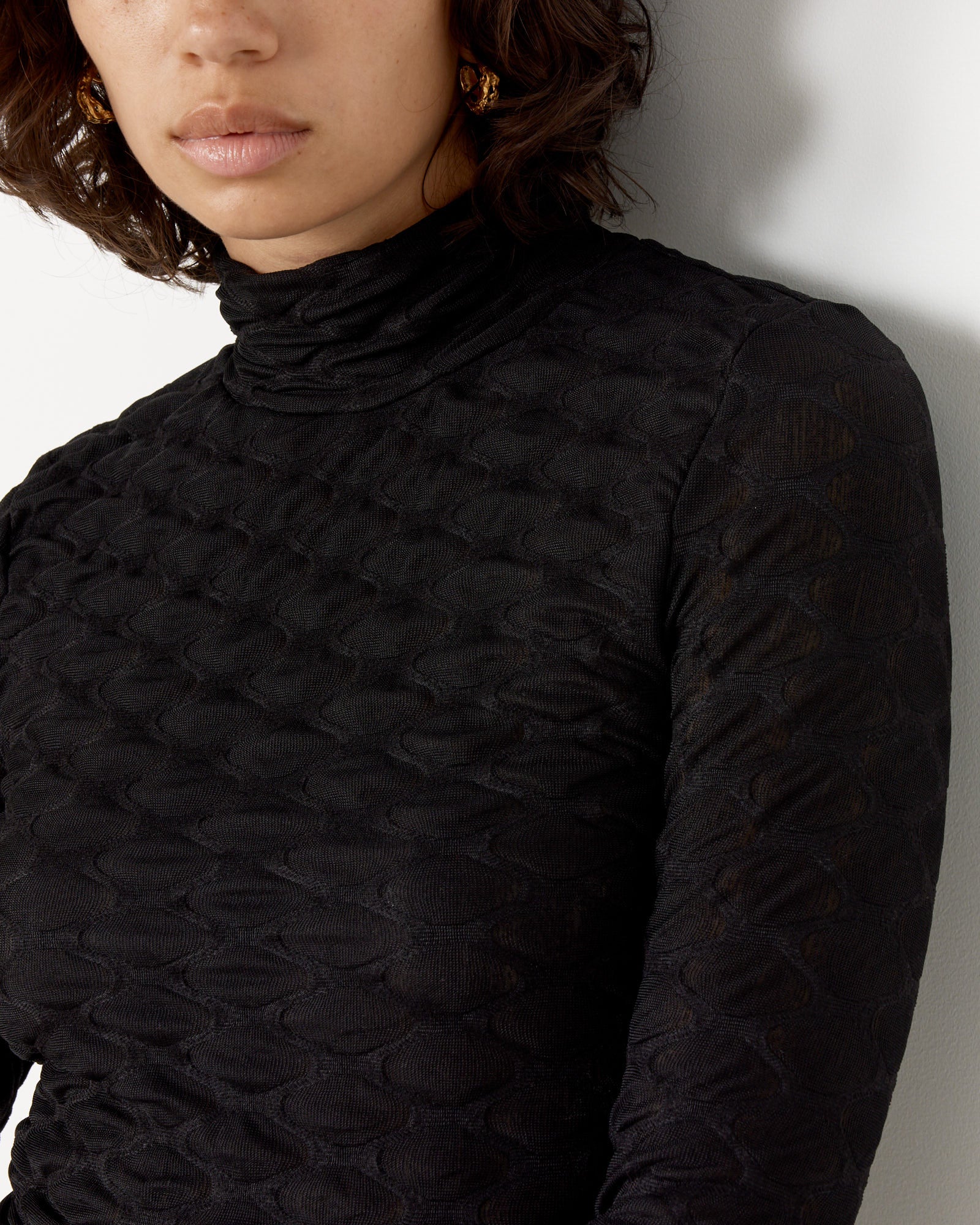 Bubble Wrap Turtleneck in Black - Image 4
