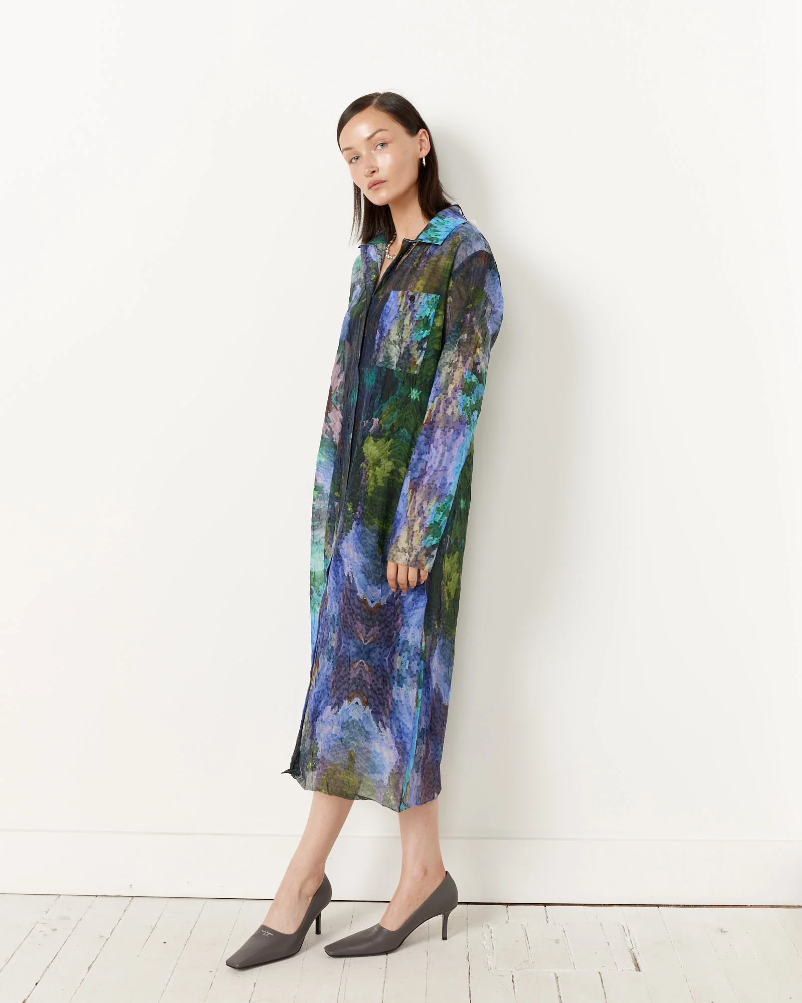 Chaos Pleat Shirt Dress - Image 3