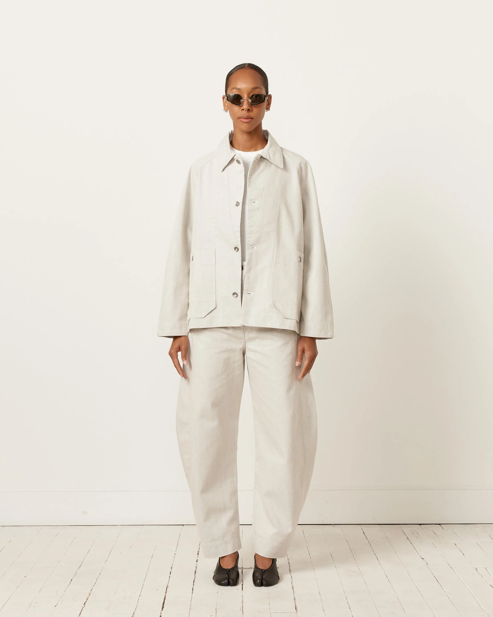 Delivery Jacket in White/Blue - Image 2