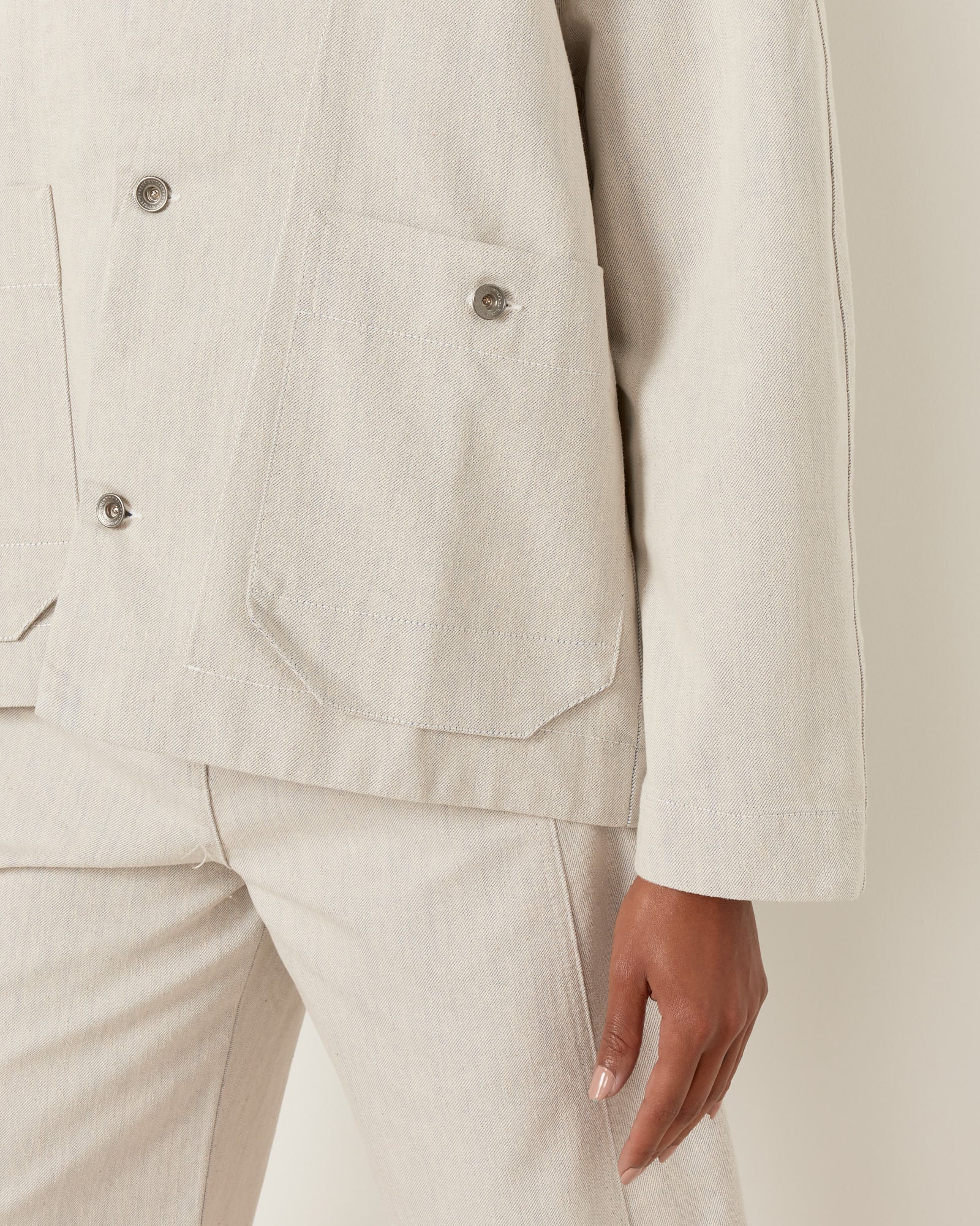 Delivery Jacket in White/Blue - Image 5