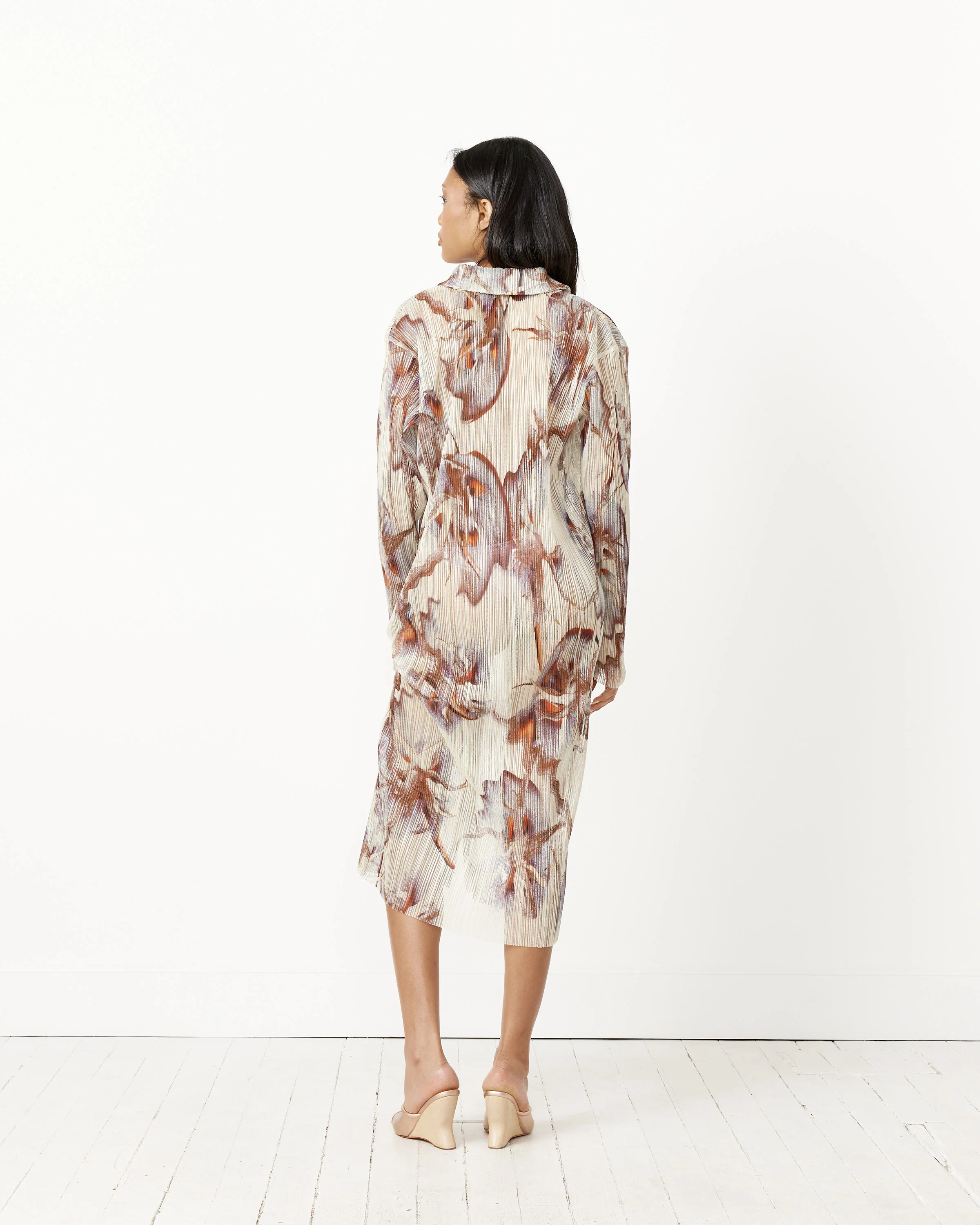 Gazpacho Mesh Plisse Shirt Dress - Image 4