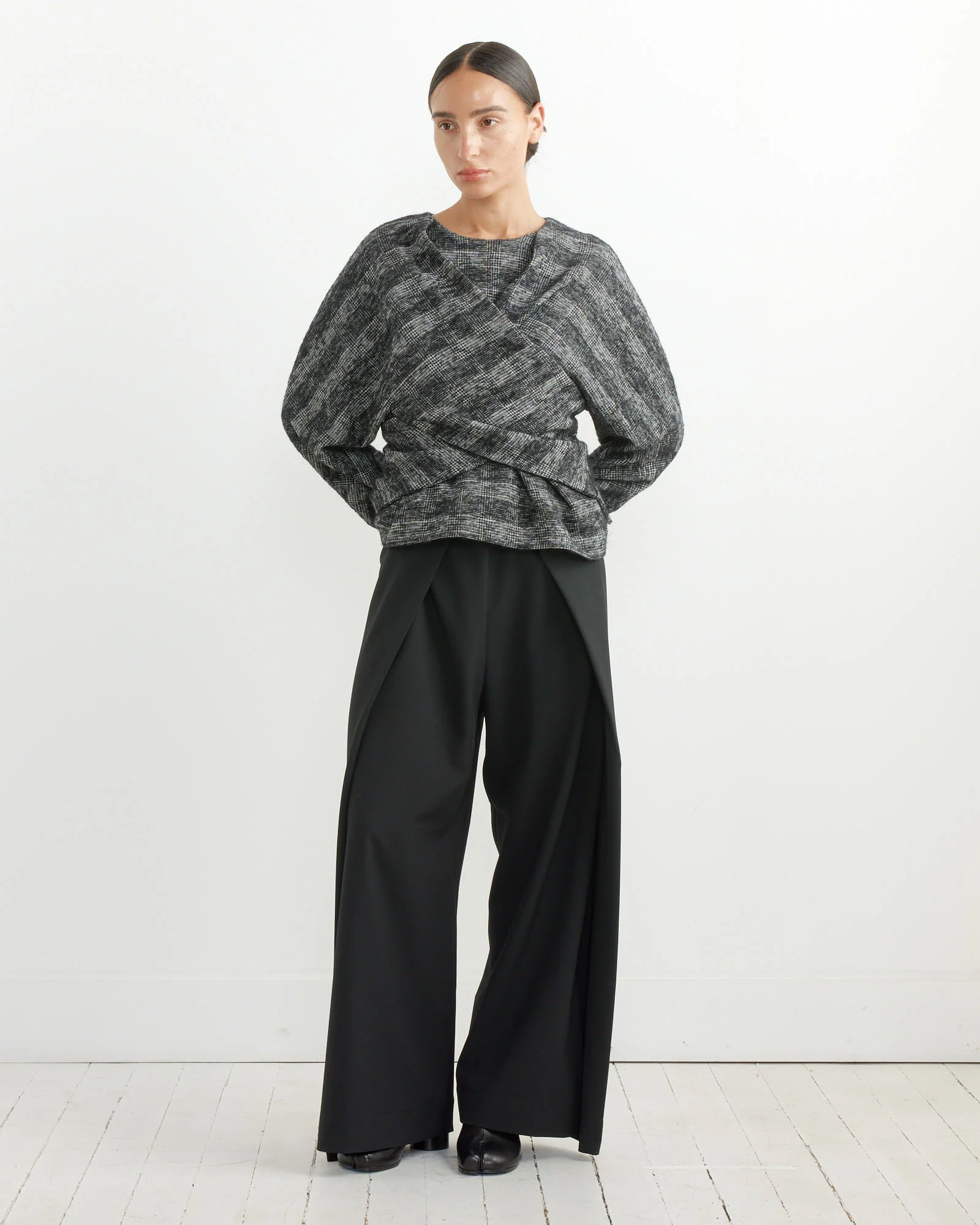 Hazi Blouse in Black/White Checks - Image 2