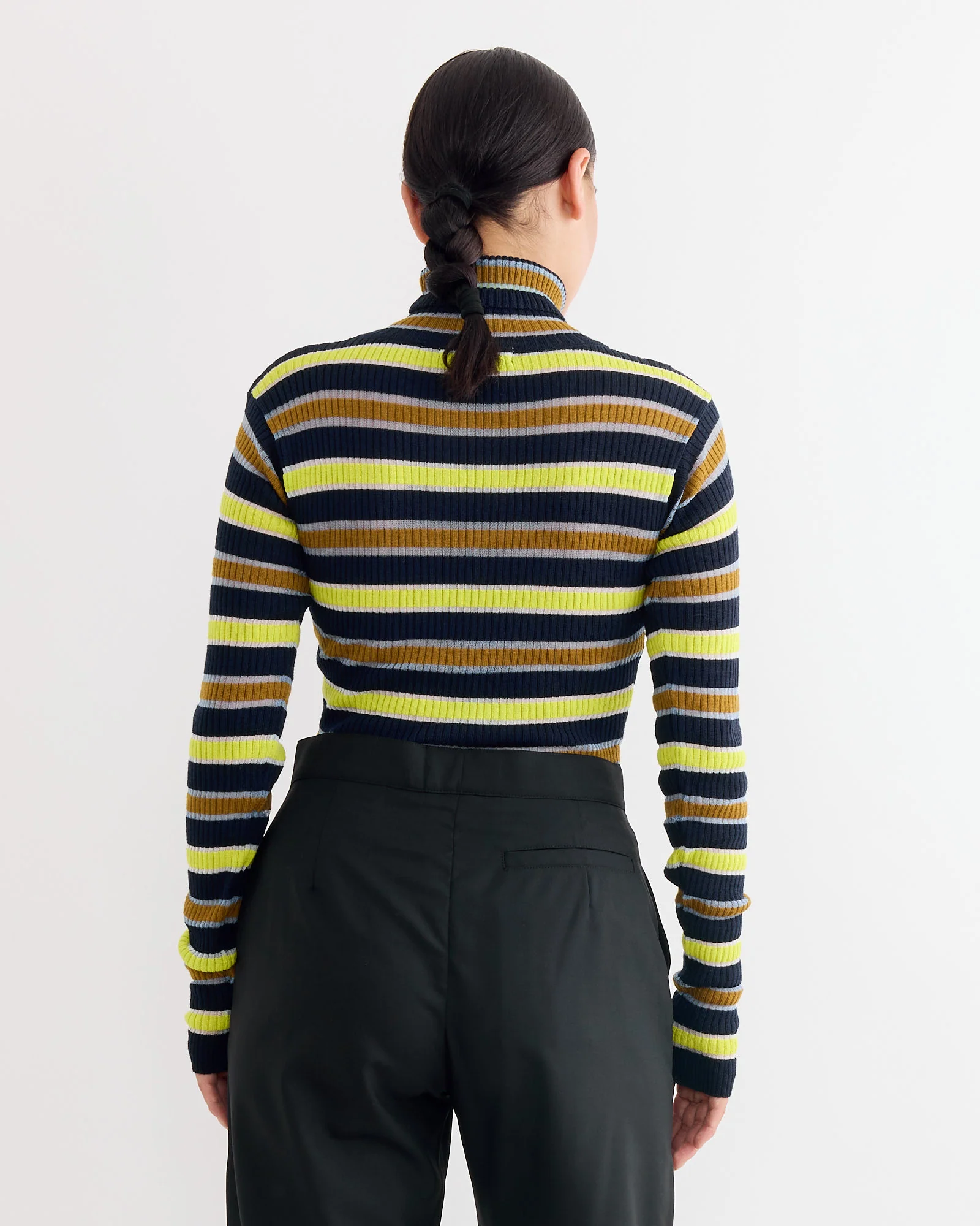 Line Turtleneck in Navy Stripes - Image 2